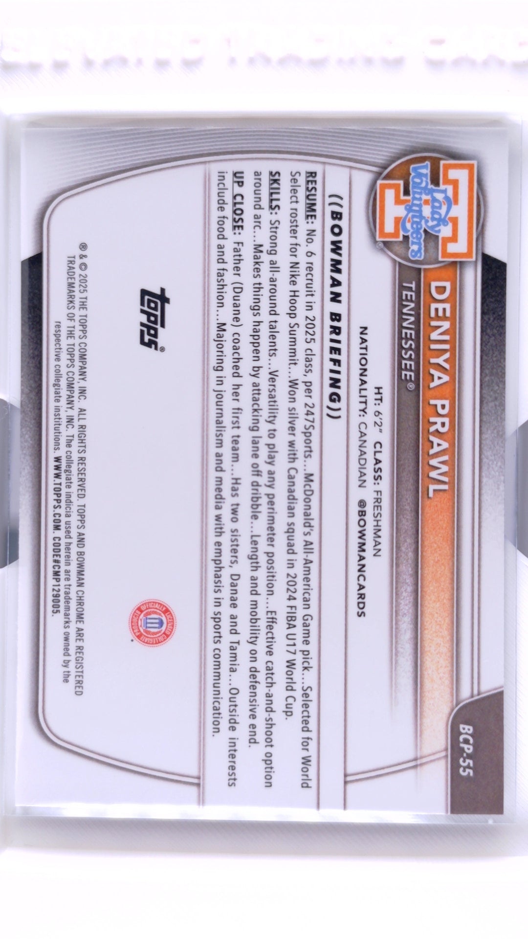 #BCP-55 Deniya Prawl Chrome Prospects - back