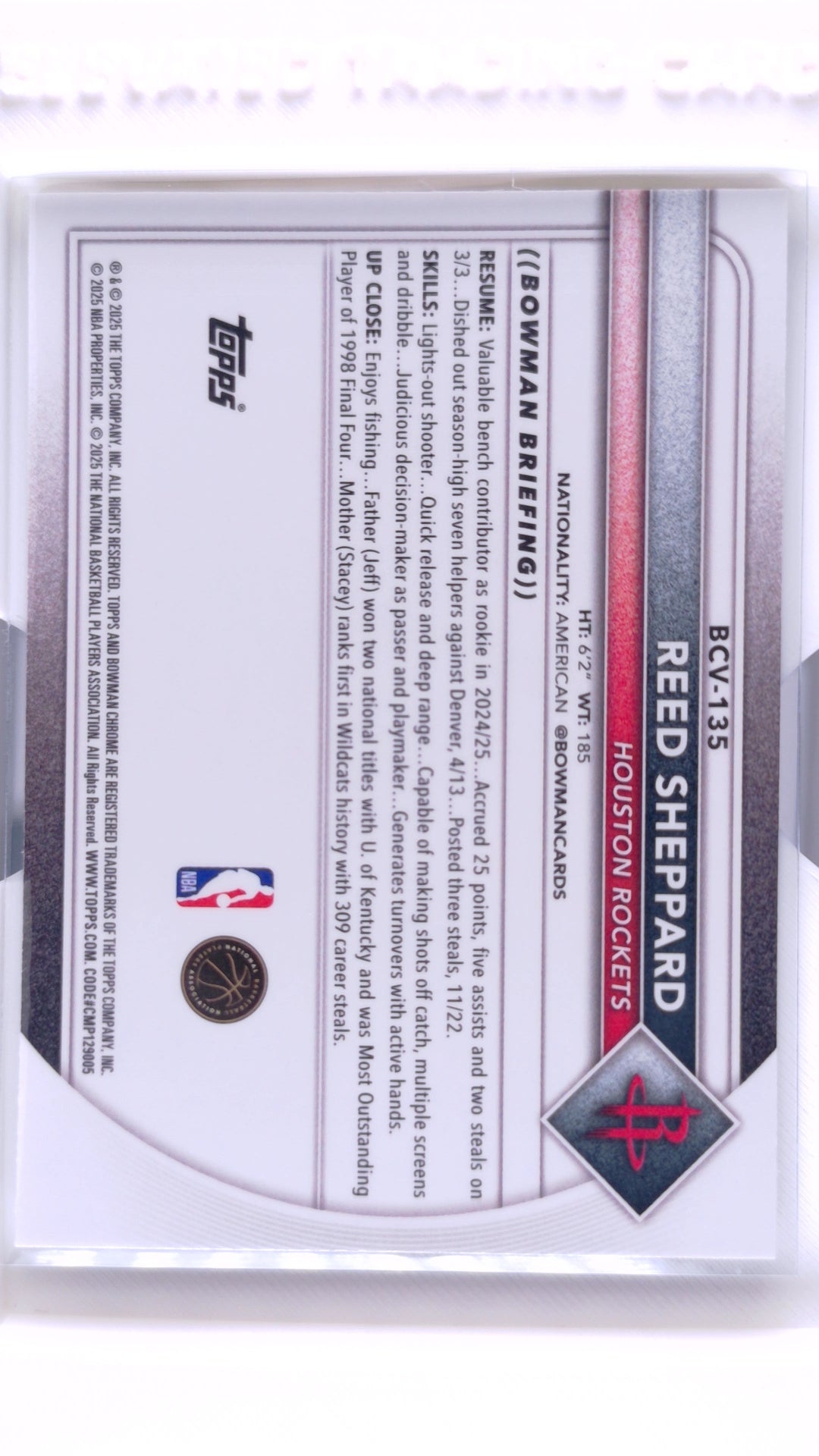 #BCV-135 Reed Sheppard Chrome - back