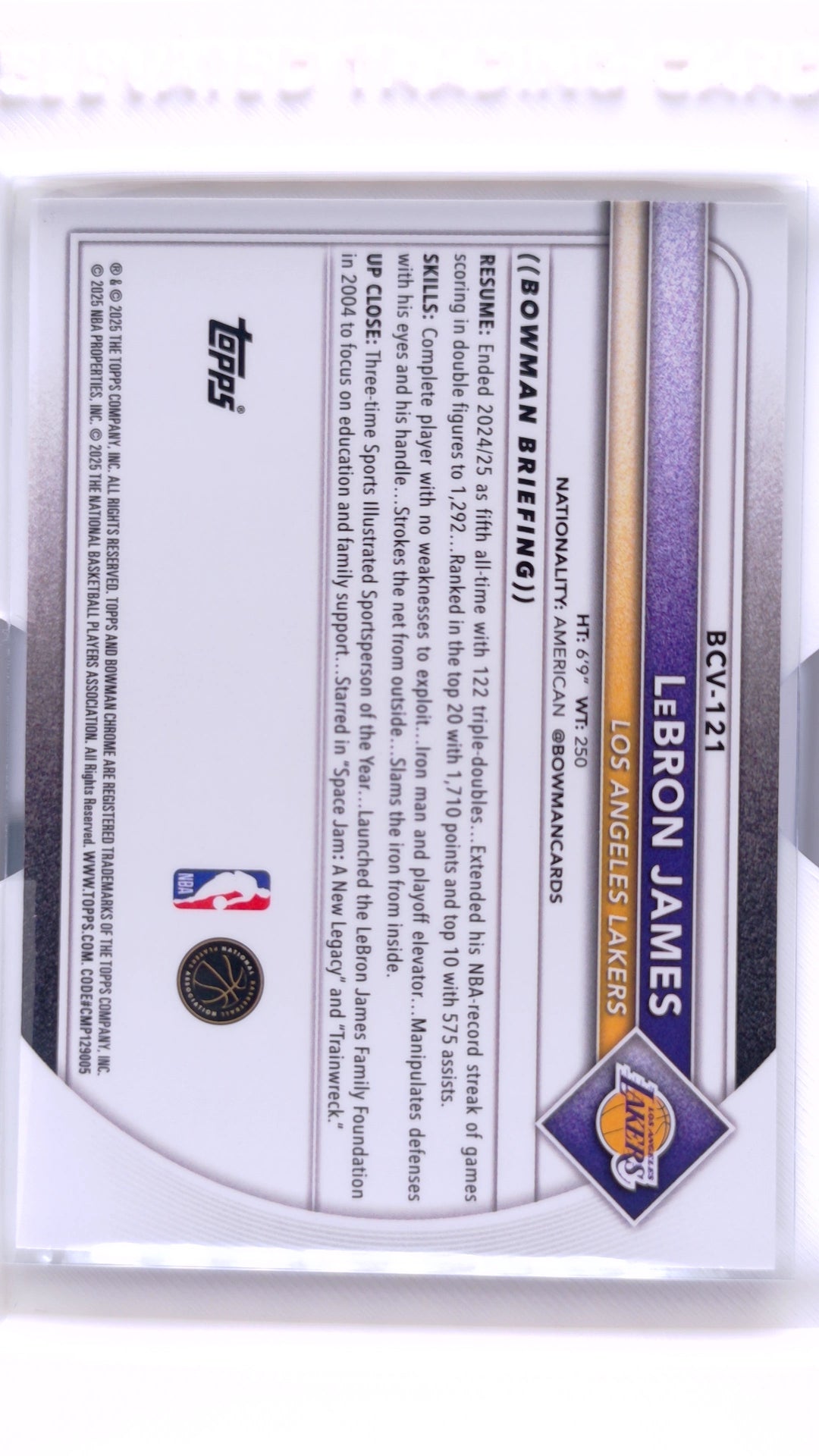 #BCV-121 LeBron James Chrome - back