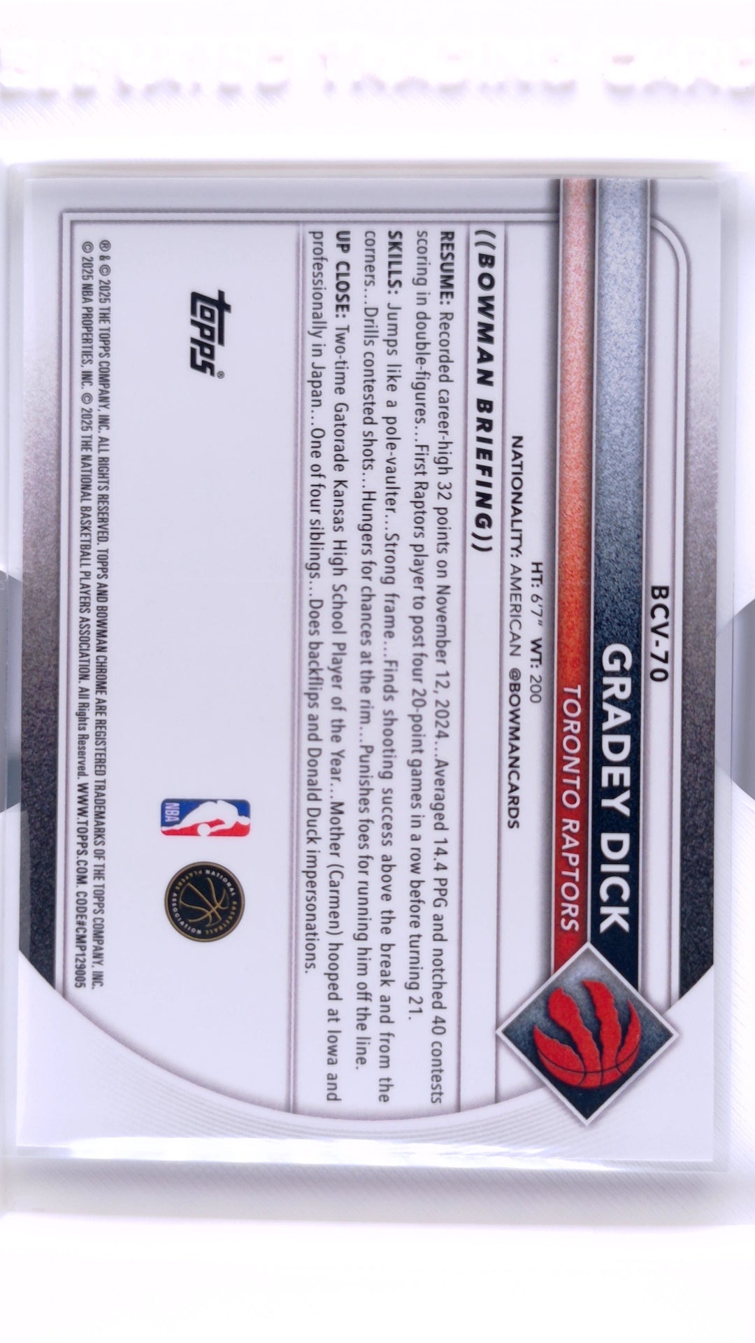 #BCV-70 Gradey Dick Chrome - back