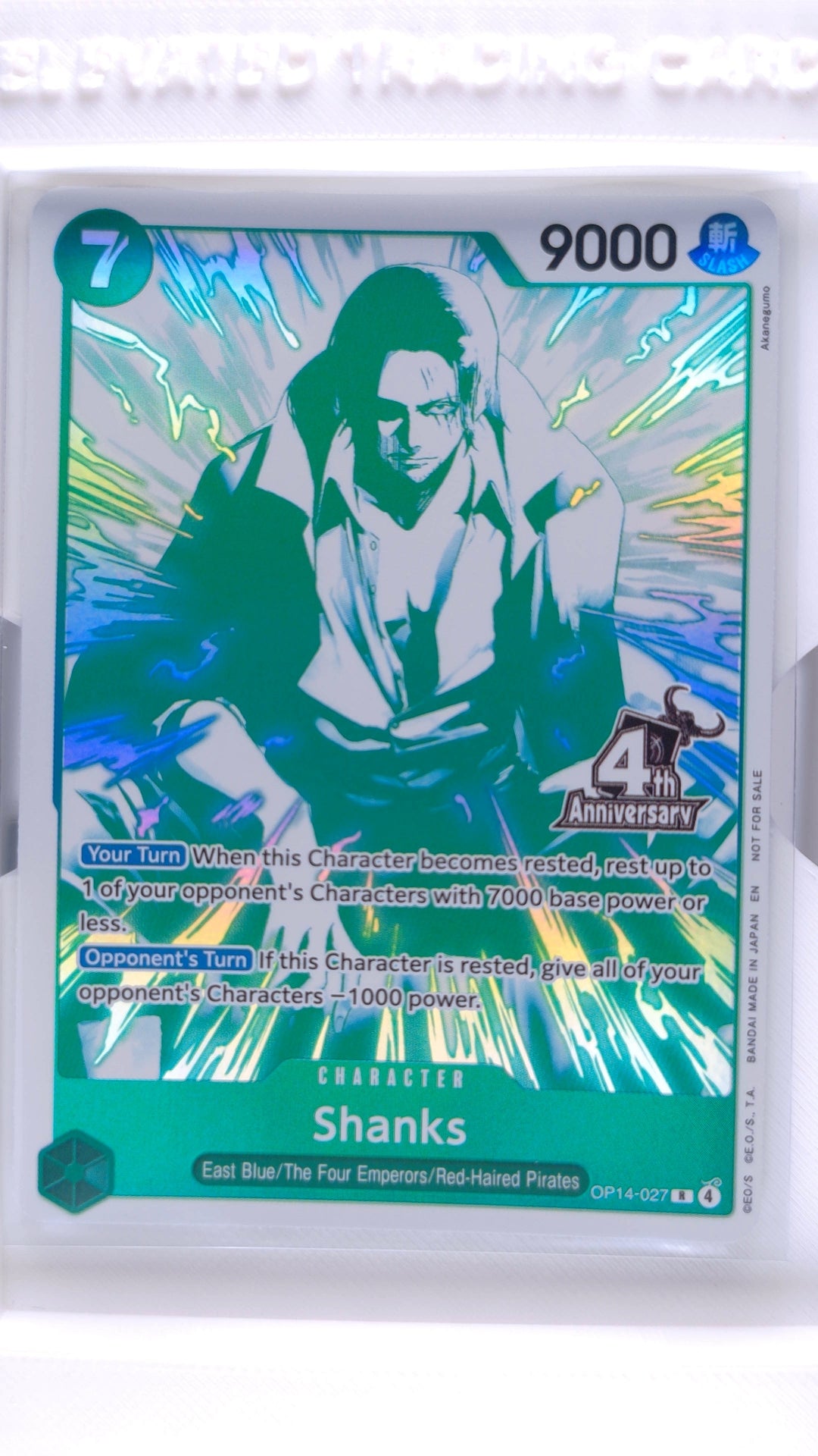 #OP14-027 Shanks 4th Anniversary R (Rare) - front