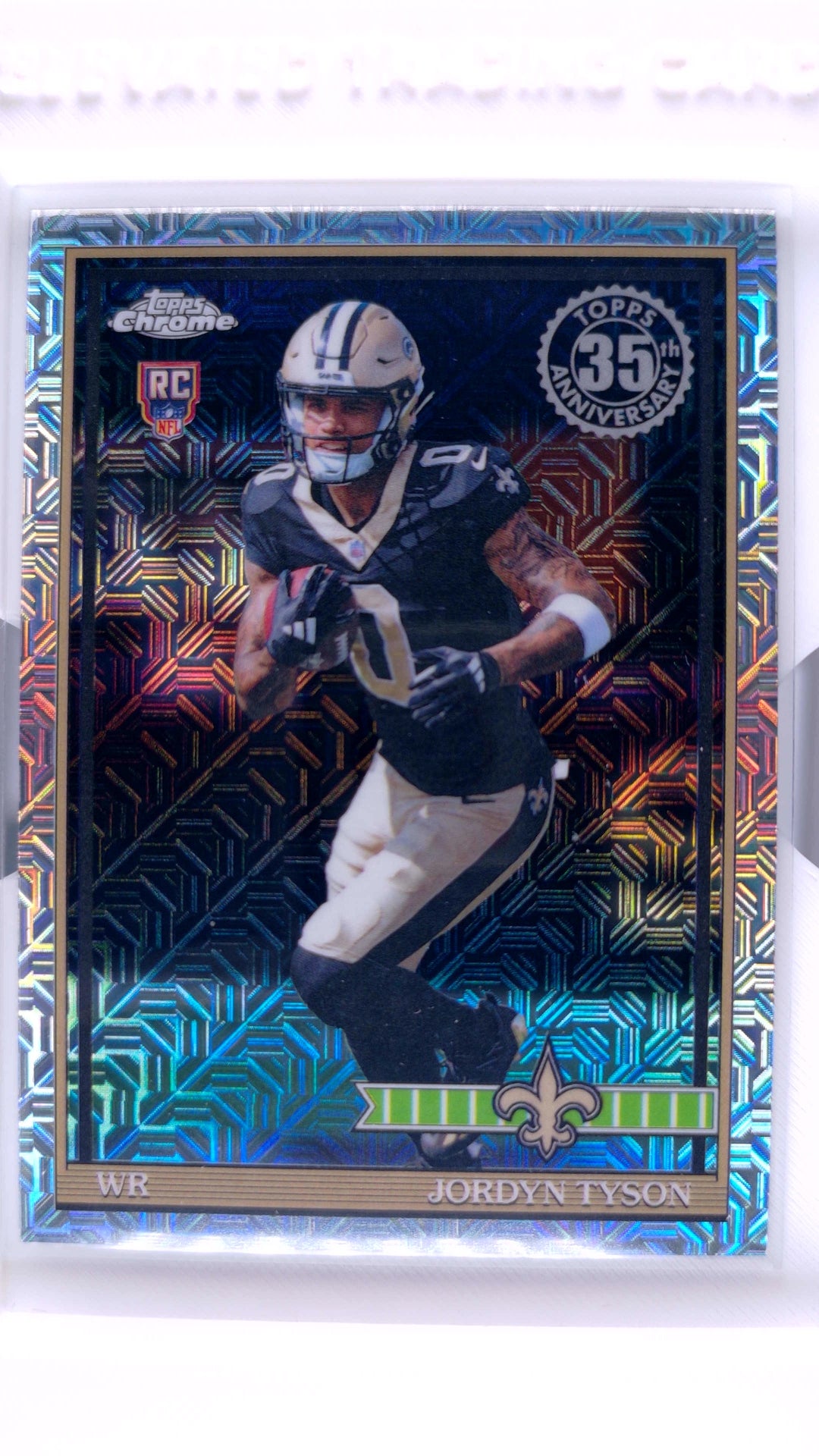 #91TRC-20 Jordyn Tyson Rookie 1991 Topps Rookies Football Chrome Silver Pack Base - front