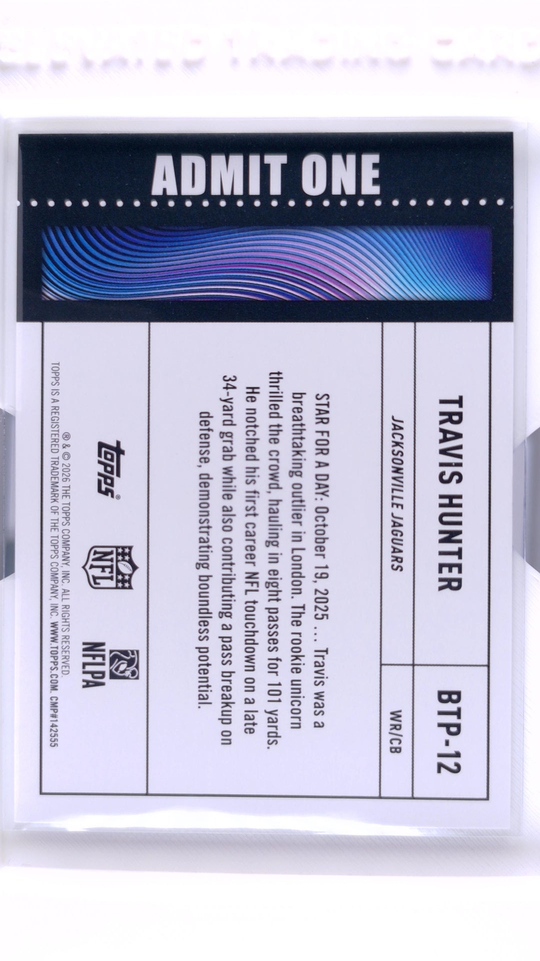 #BTP-12 Travis Hunter Big Ticket Players - back