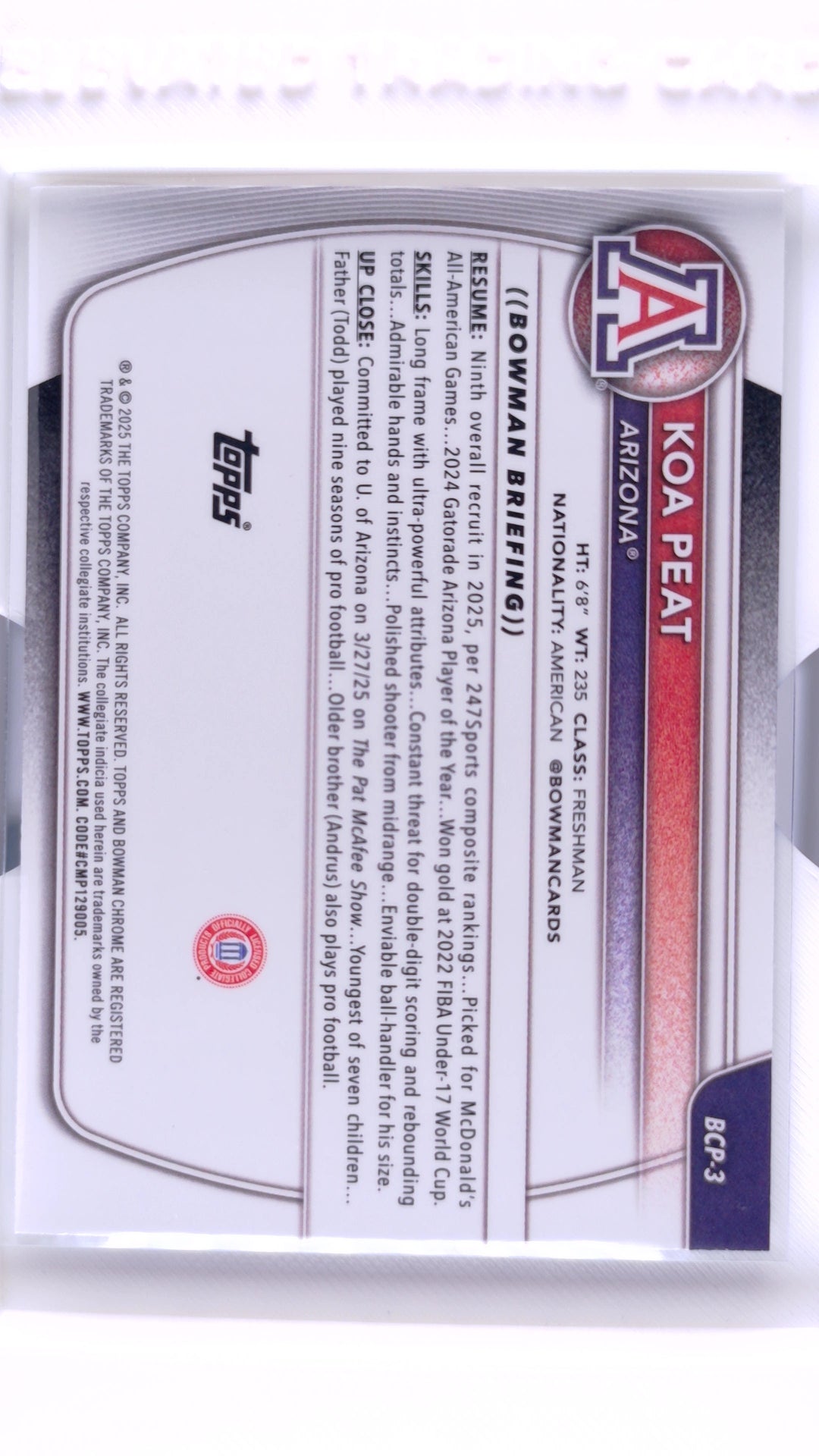 #BCP-3 Koa Peat Chrome Prospects - back