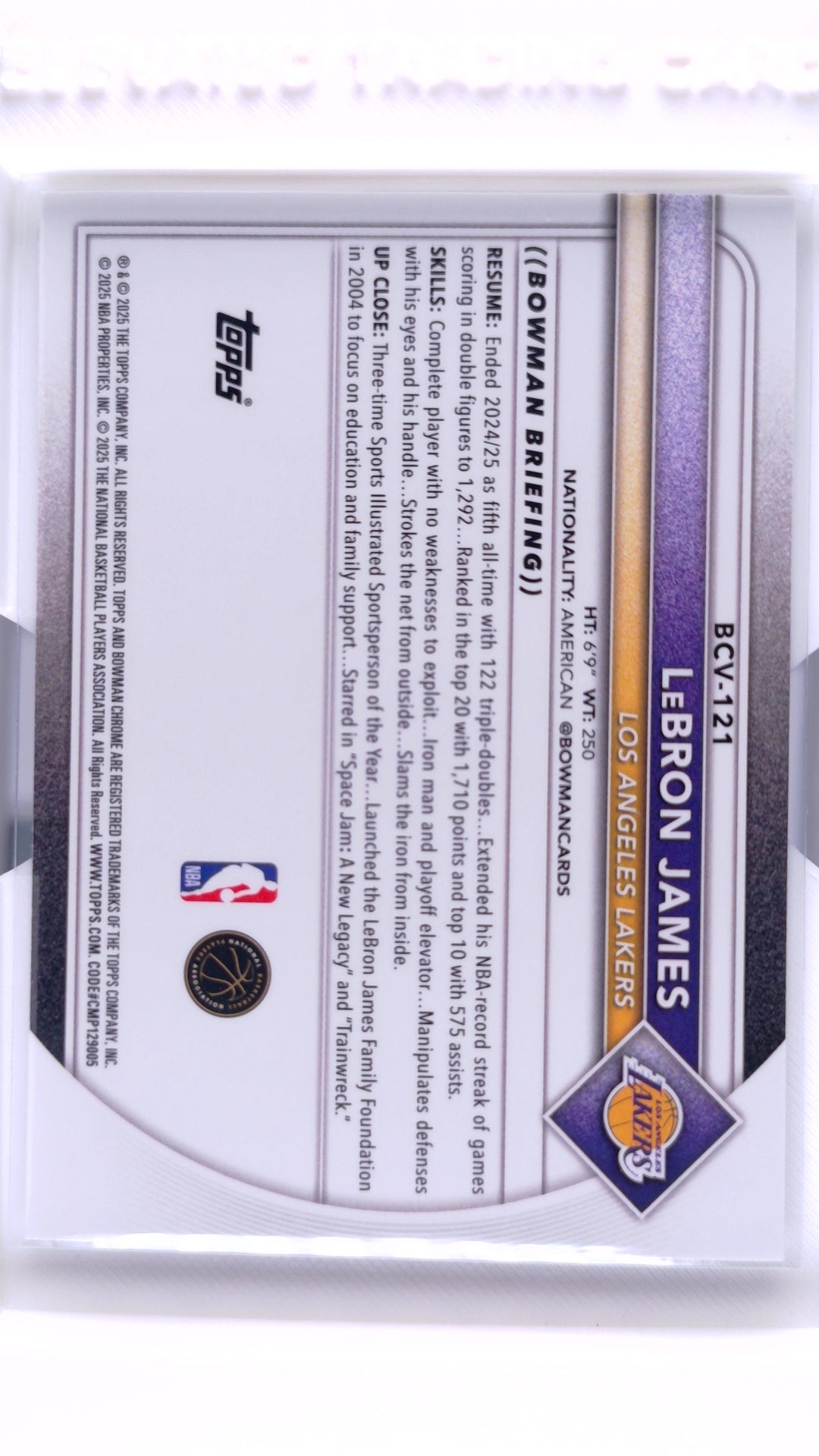 #BCV-121 LeBron James Chrome - back