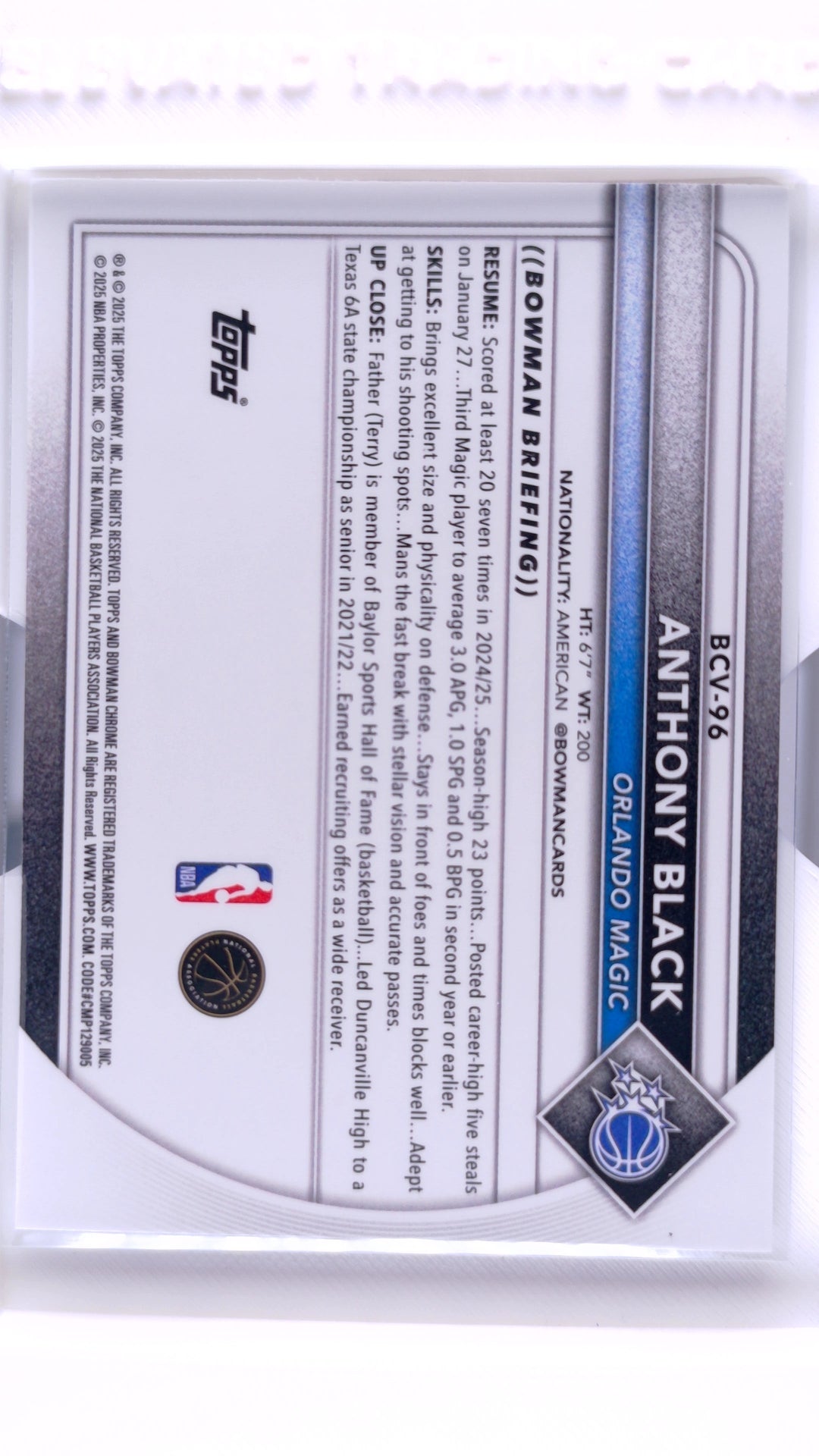 #BCV-96 Anthony Black Chrome - back