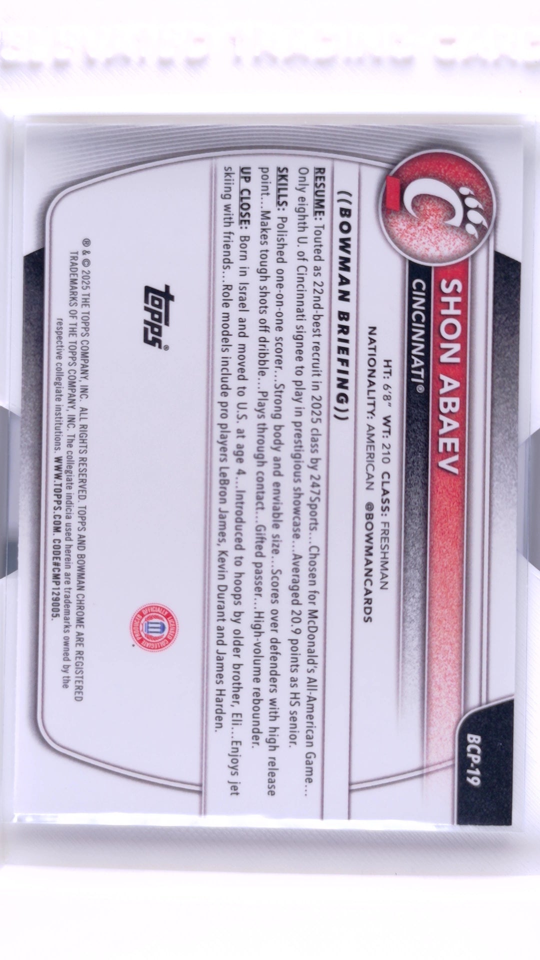 #BCP-19 Shon Abaev Chrome Prospects - back