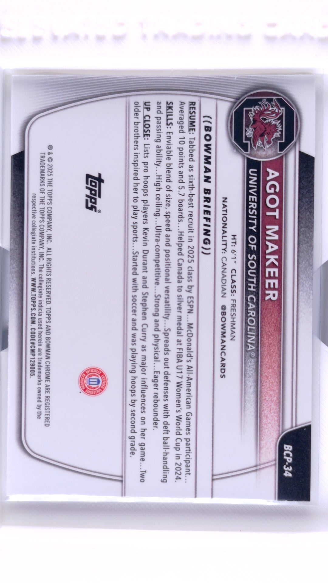 #BCP-34 Agot Makeer Chrome Prospects - back