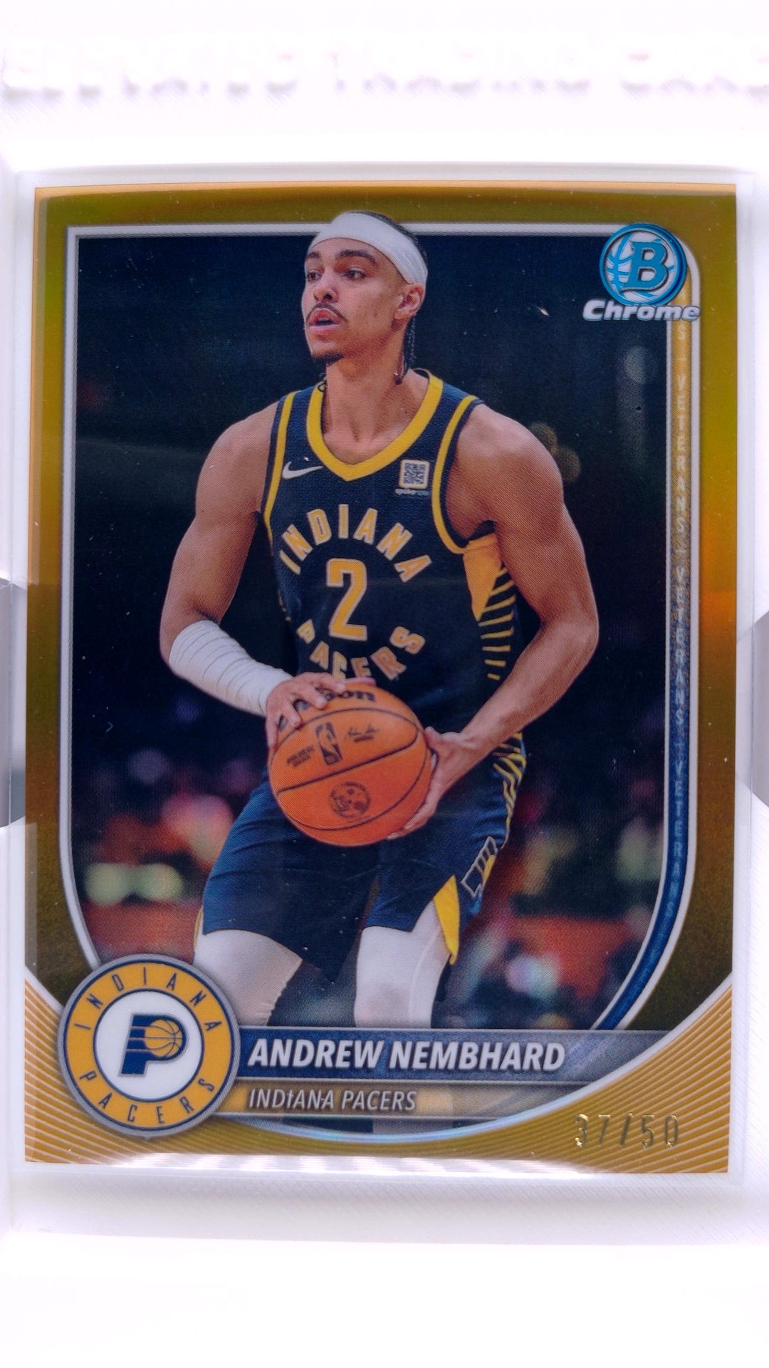 #BCV-163 Andrew Nembhard Chrome Gold Refractor #37/50 - front