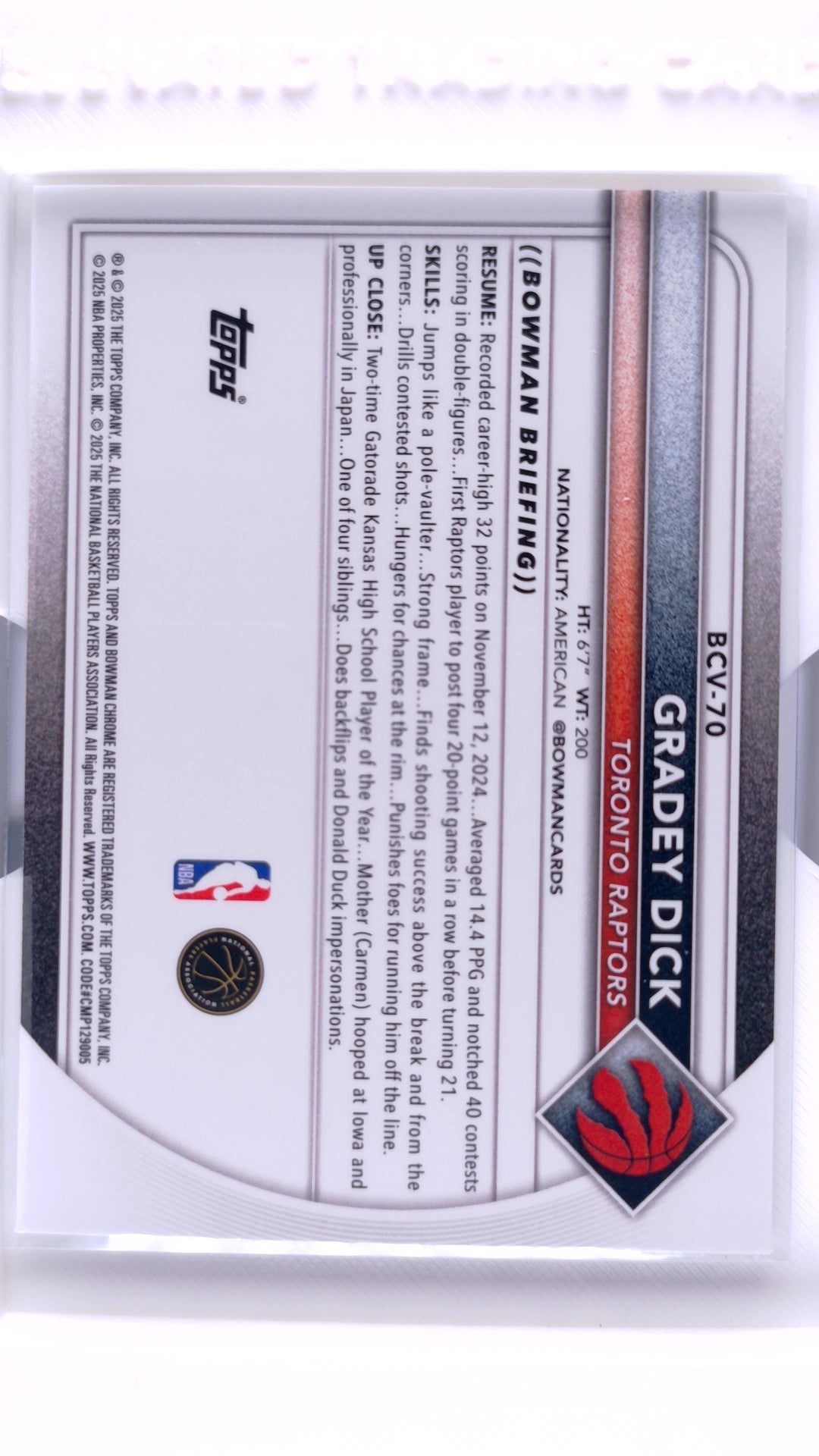 #BCV-70 Gradey Dick Chrome - back