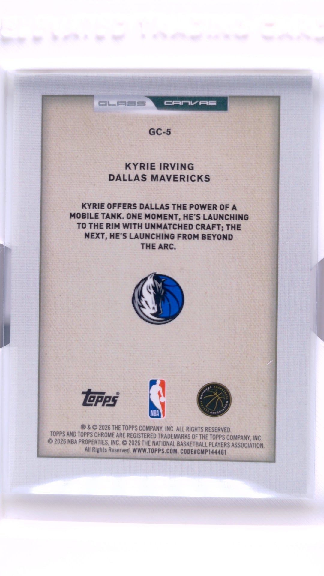 #GC-5 Kyrie Irving Glass Canvas - back