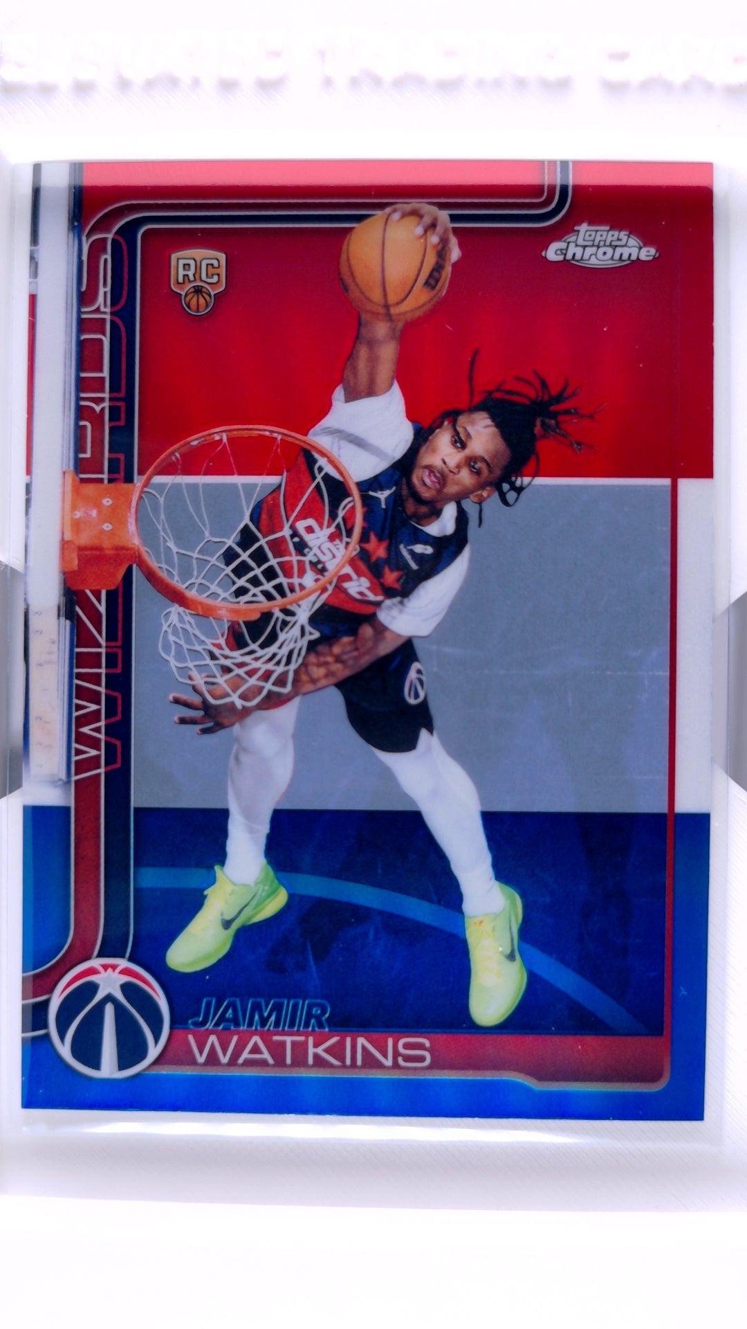 #194 Jamir Watkins Rookie Red, White & Blue Refractor - front