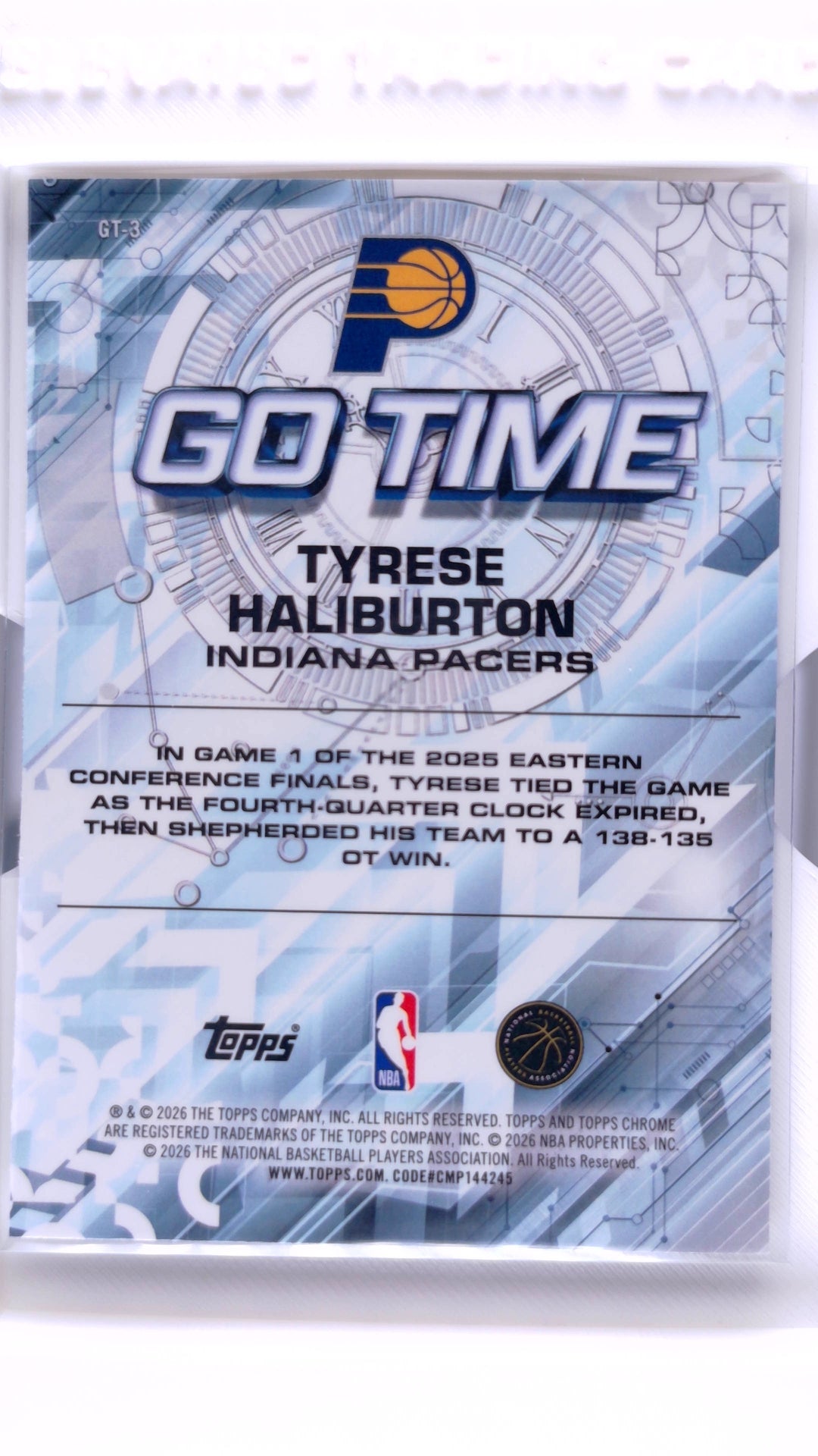 #GT-3 Tyrese Haliburton Go Time - back