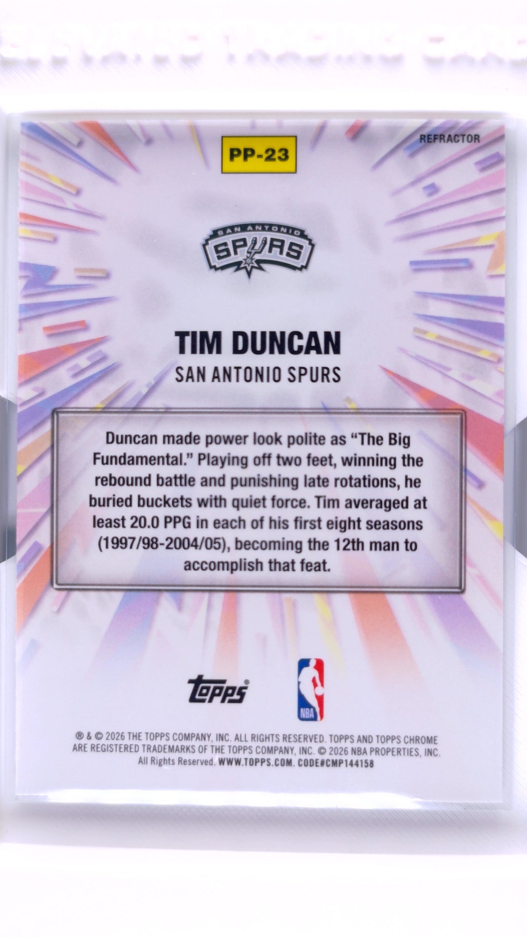 #PP-23 Tim Duncan Power Players - back