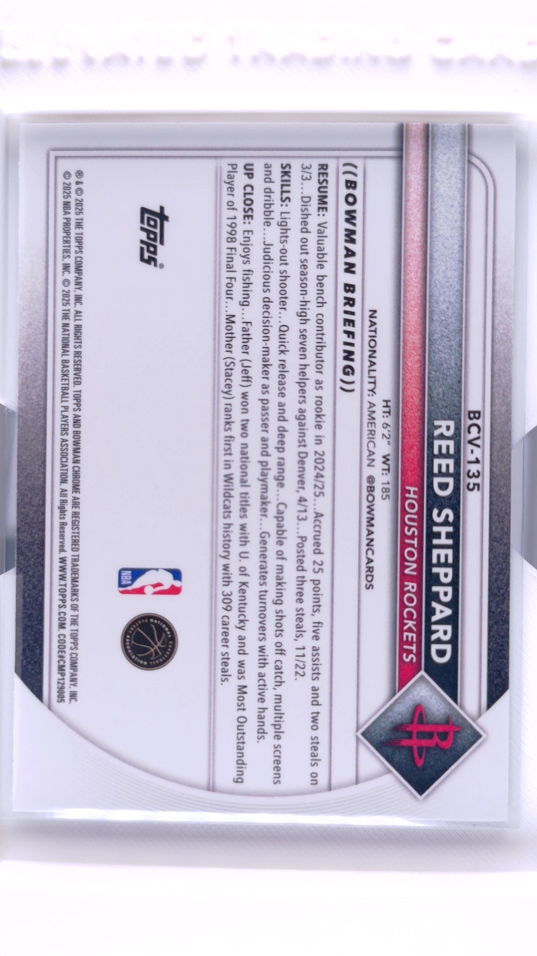 #BCV-135 Reed Sheppard Chrome - back