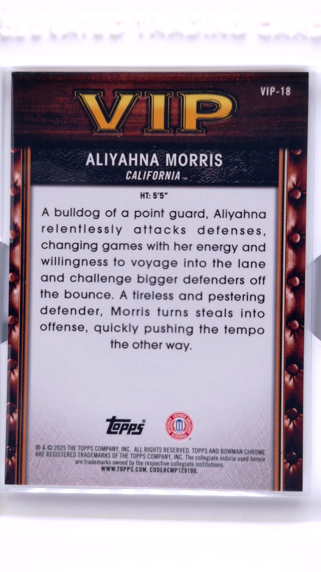 #VIP-18 Aliyahna Morris Very Important Prospects - back