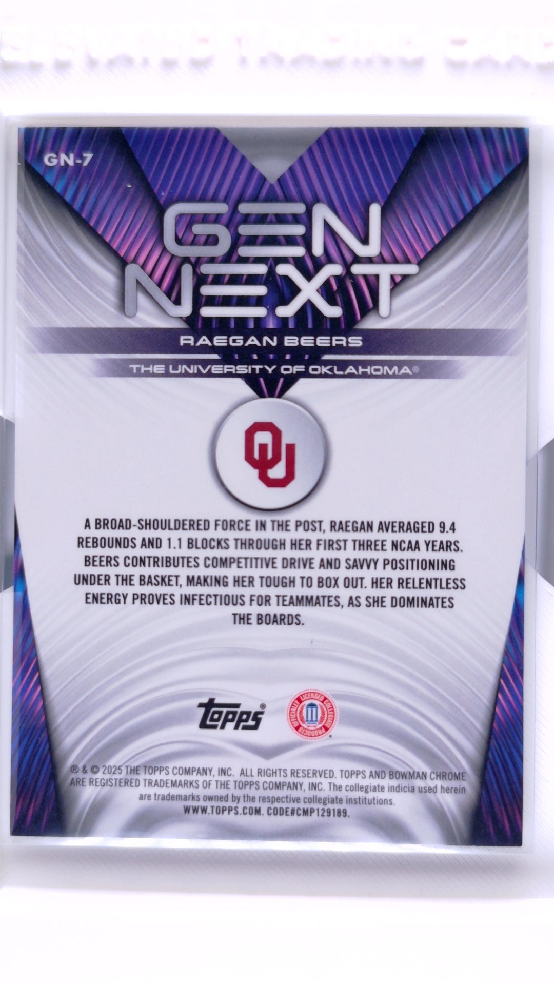 #GN-7 Raegan Beers Gen Next - back