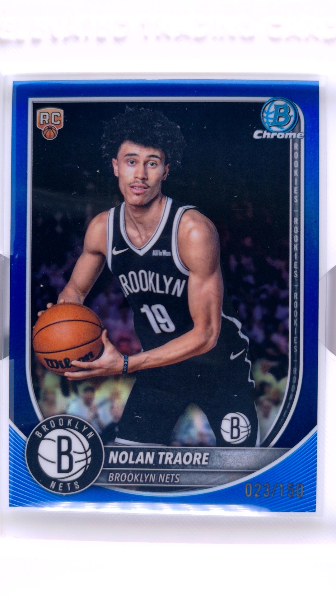 #BCV-19 Nolan Traore Rookie Chrome Blue Refractor #23/150 - front