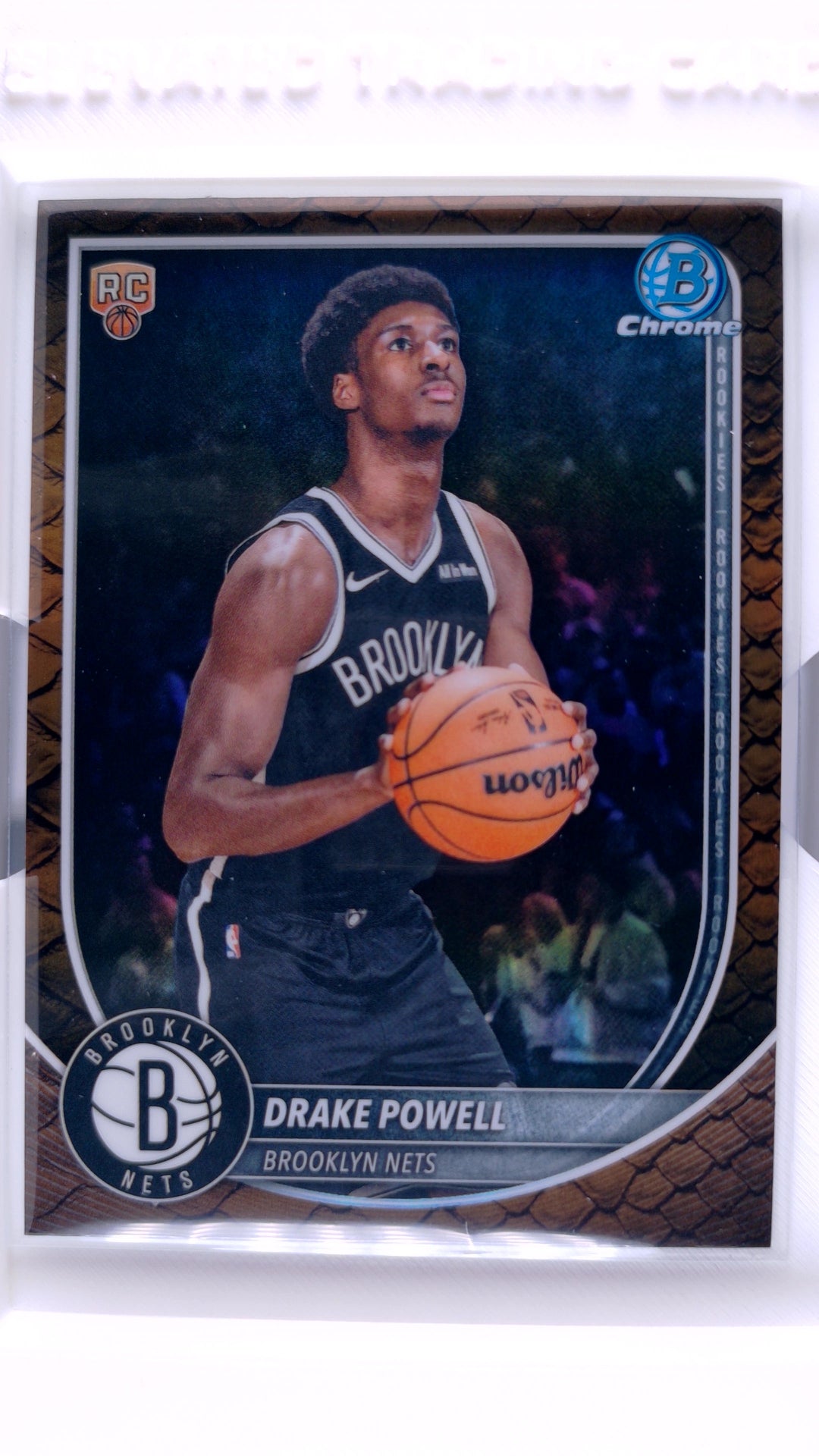 #BCV-22 Drake Powell Rookie Chrome Reptilian Refractor - front