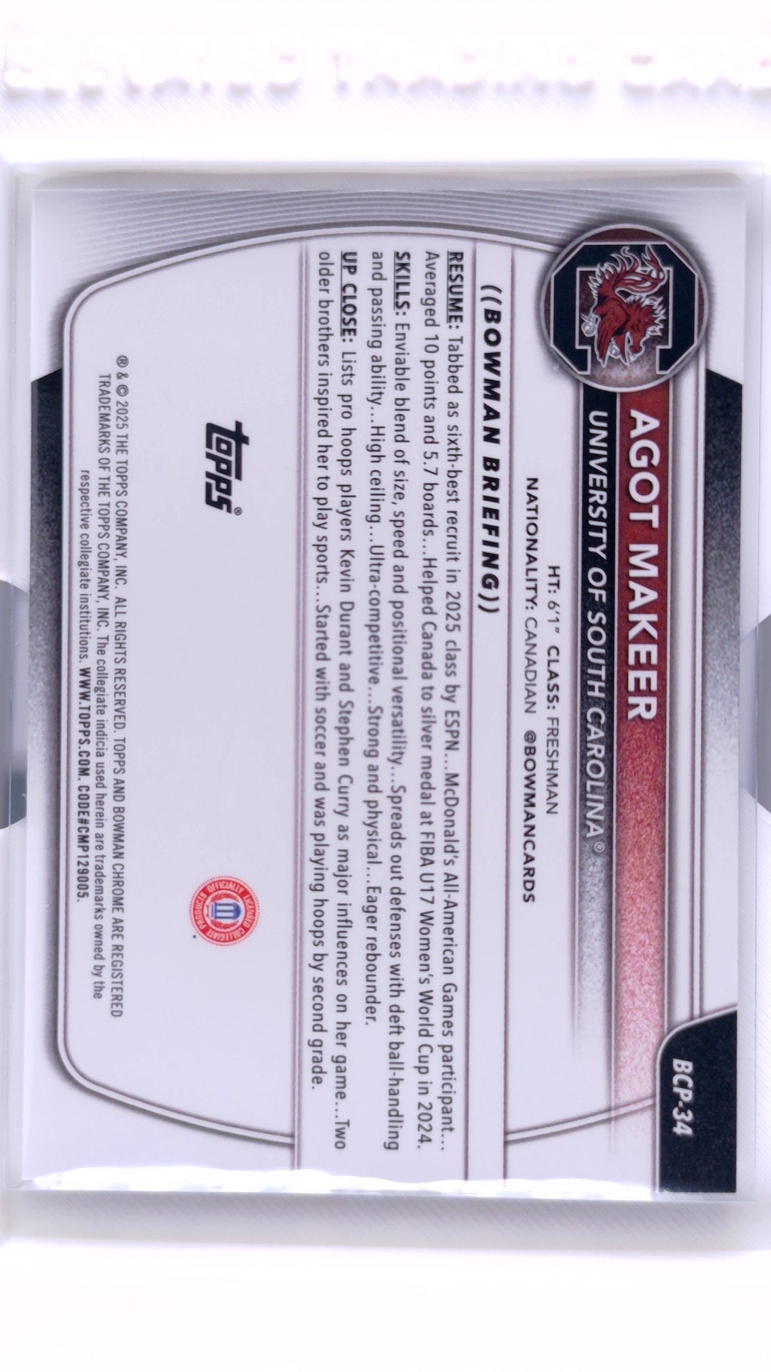 #BCP-34 Agot Makeer Chrome Prospects - back