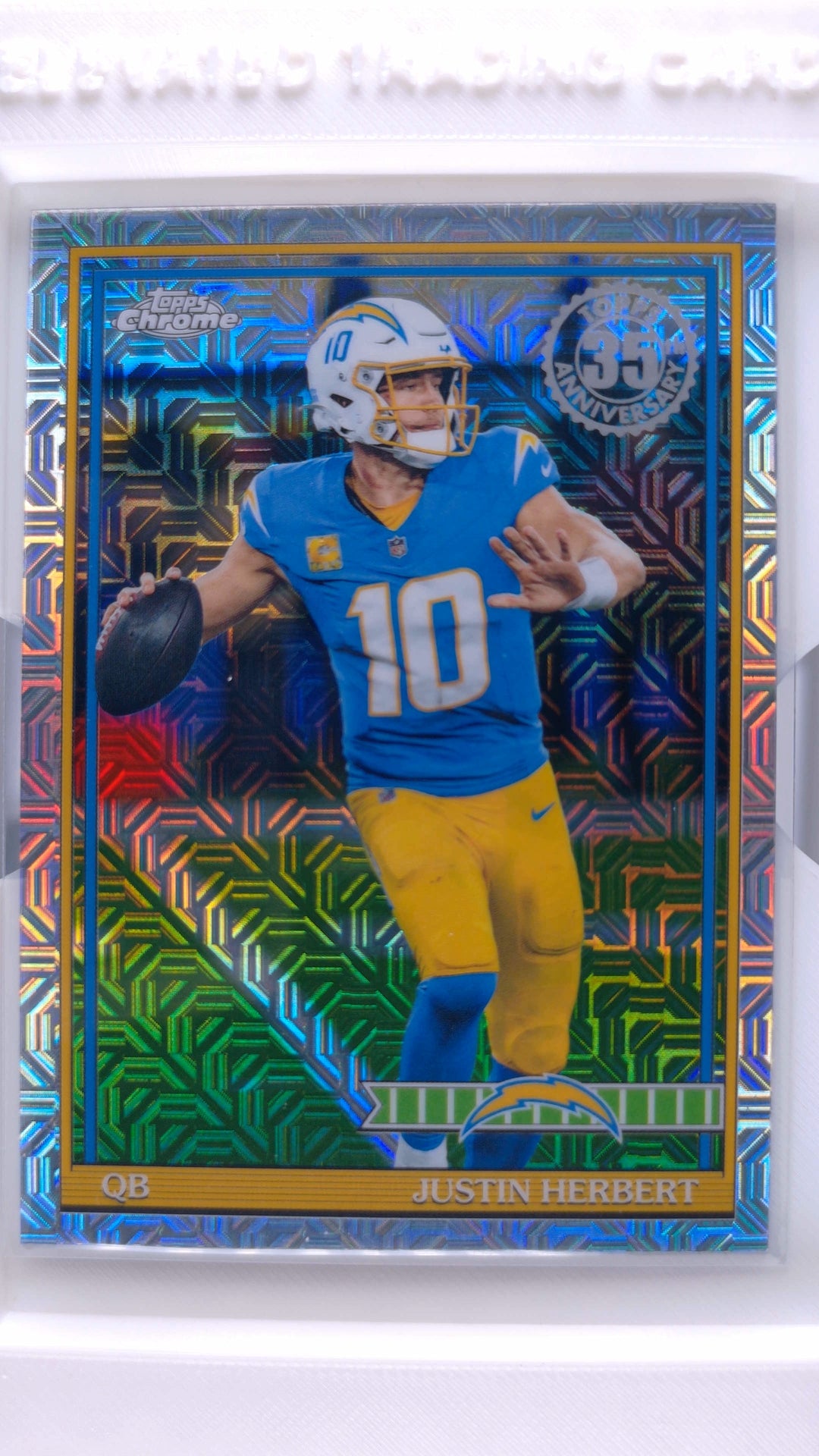 #91TC-16 Justin Herbert 1991 Topps Football Chrome Silver Pack Base - front