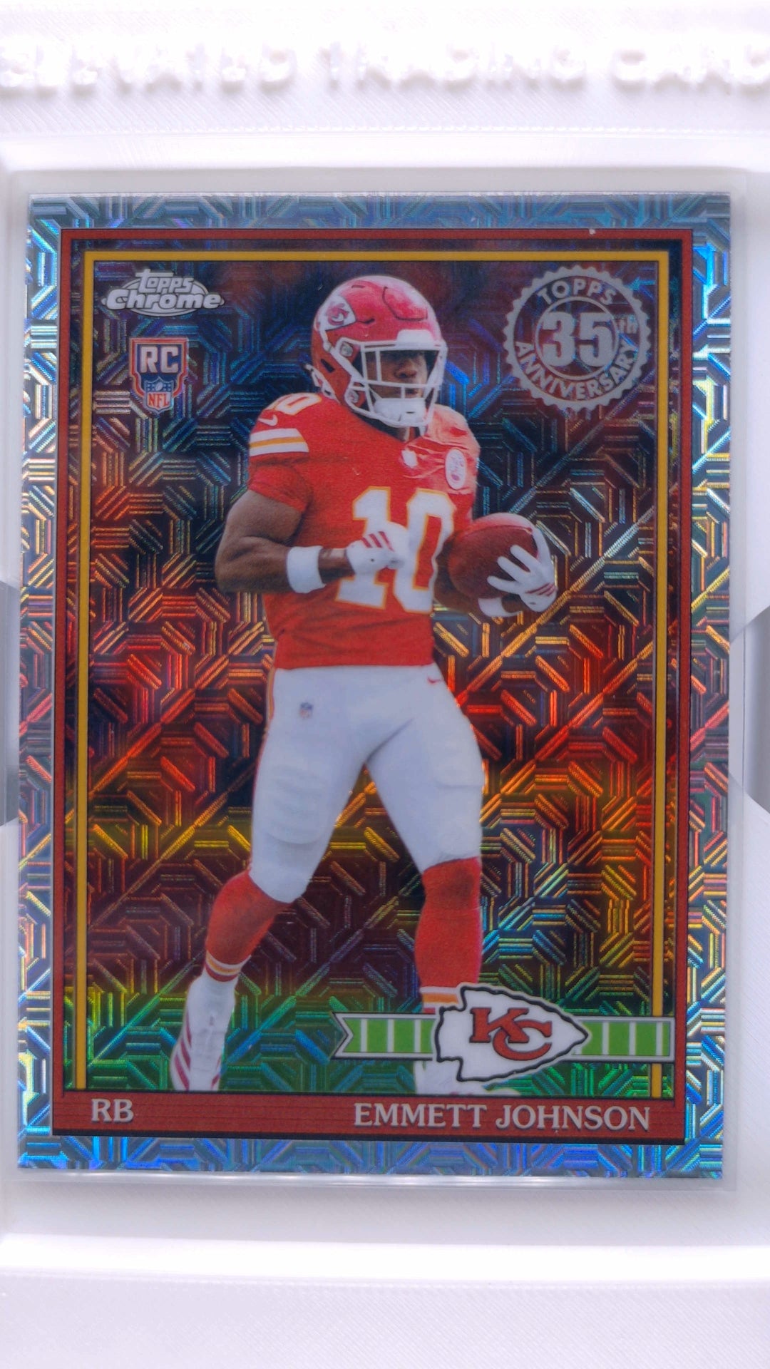 #91TRC-13 Emmett Johnson Rookie 1991 Topps Rookies Football Chrome Silver Pack Base - front