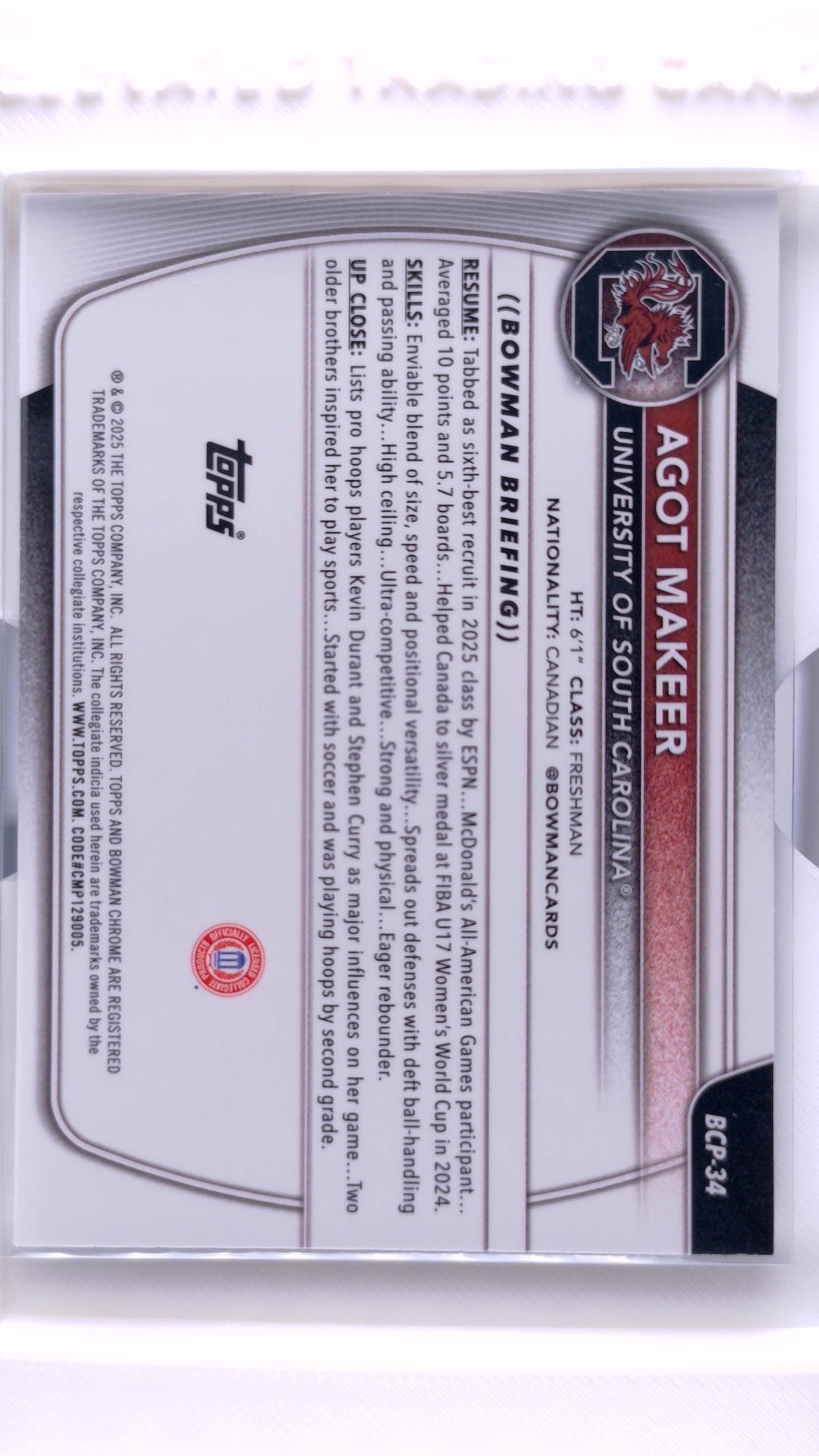#BCP-34 Agot Makeer Chrome Prospects - back