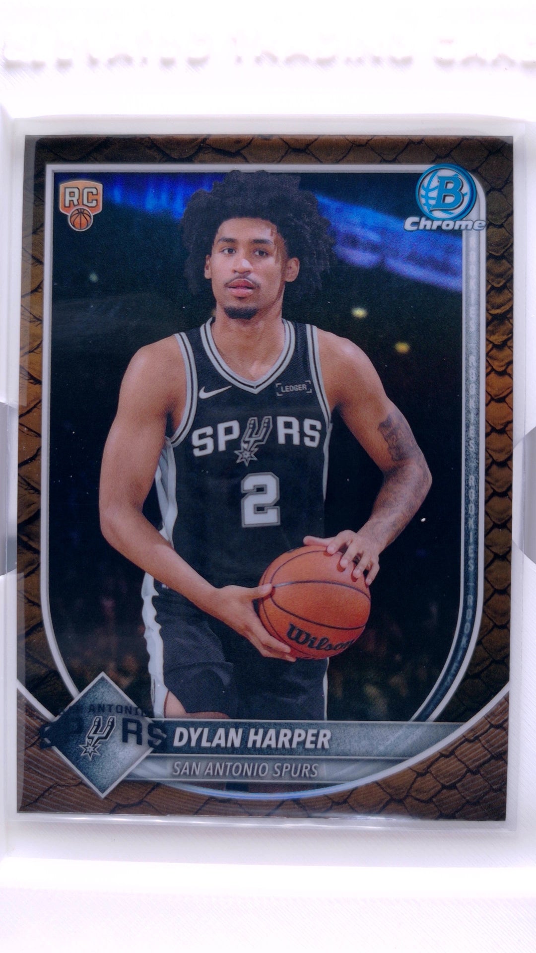 #BCV-2 Dylan Harper Rookie Chrome Reptilian Refractor - front