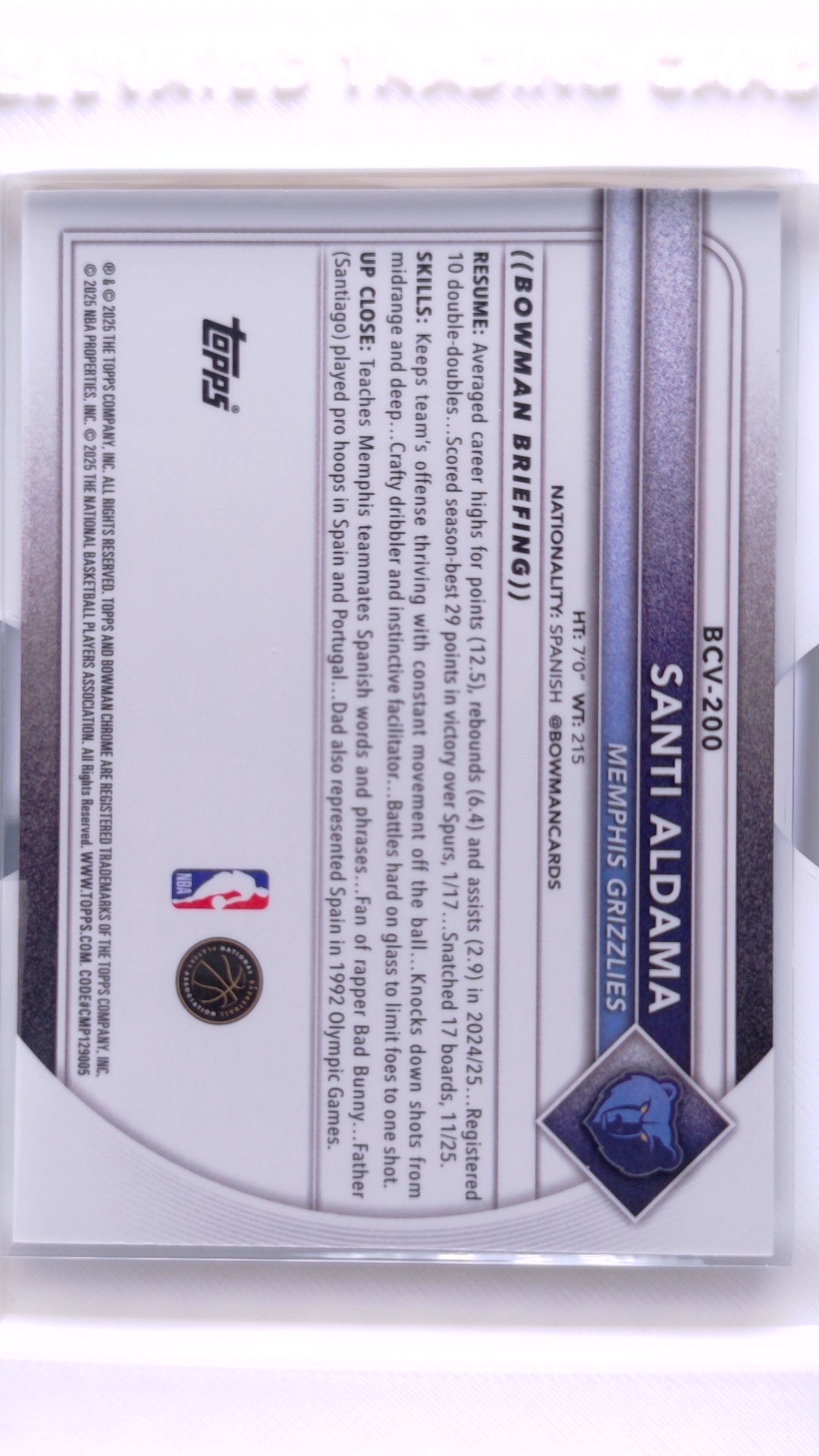 #BCV-200 Santi Aldama Chrome - back