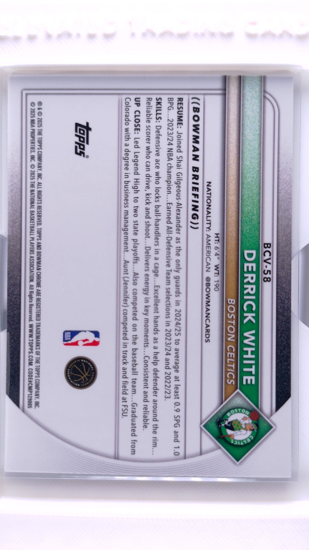 #BCV-58 Derrick White Chrome - back