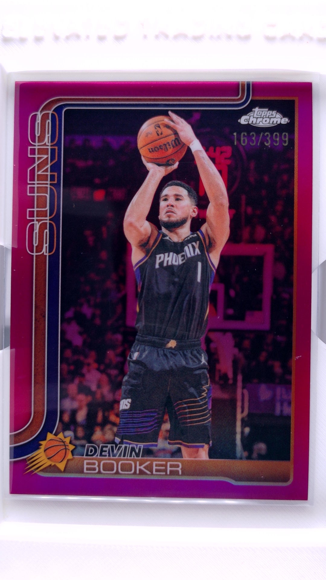 #26 Devin Booker Magenta Refractor #163/399 - front