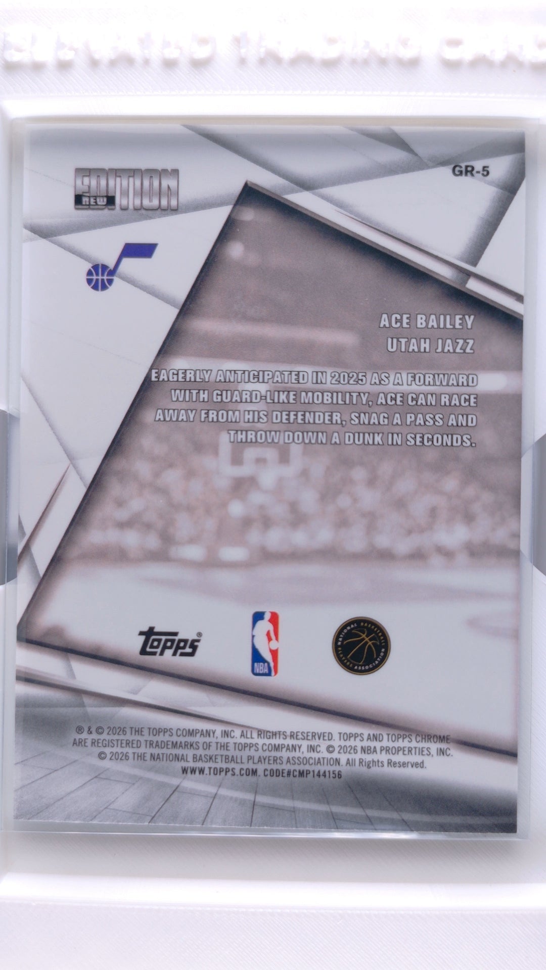 #GR-5 Ace Bailey Rookie New Editions - back