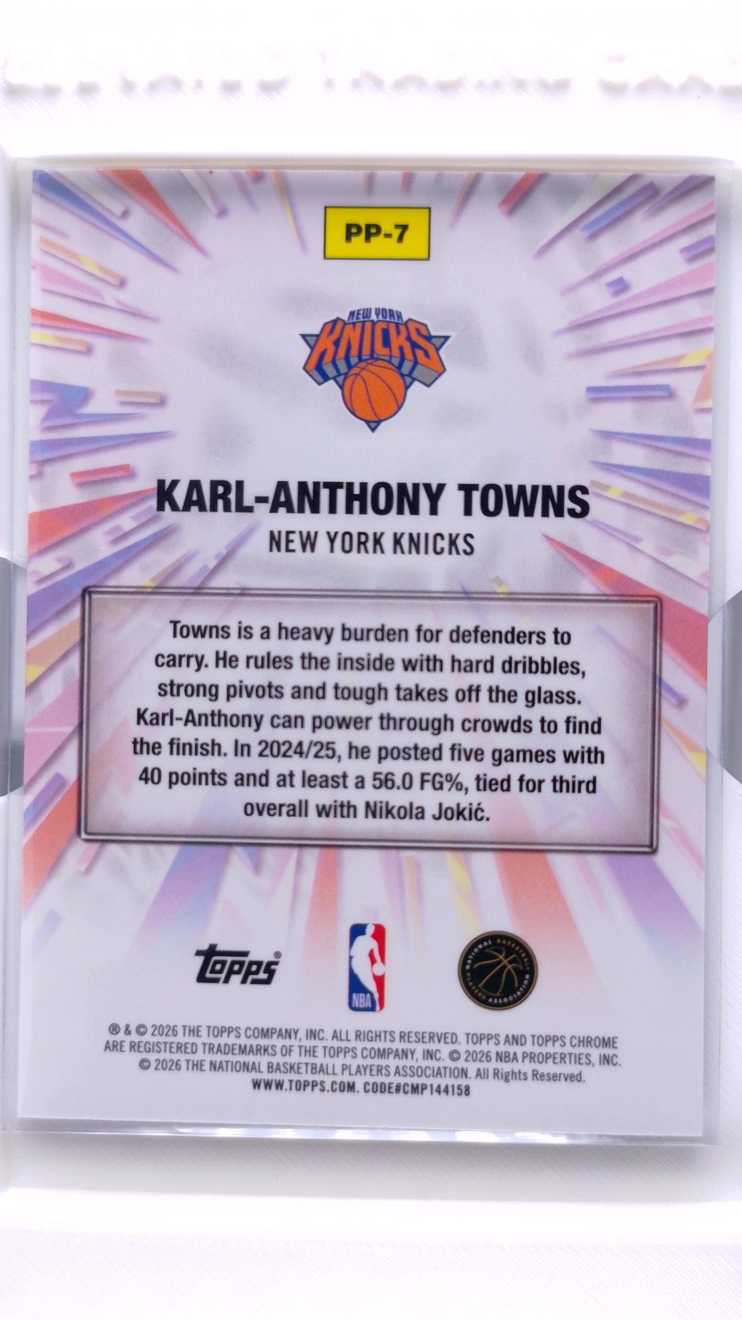 #PP-7 Karl-Anthony Towns Power Players - back