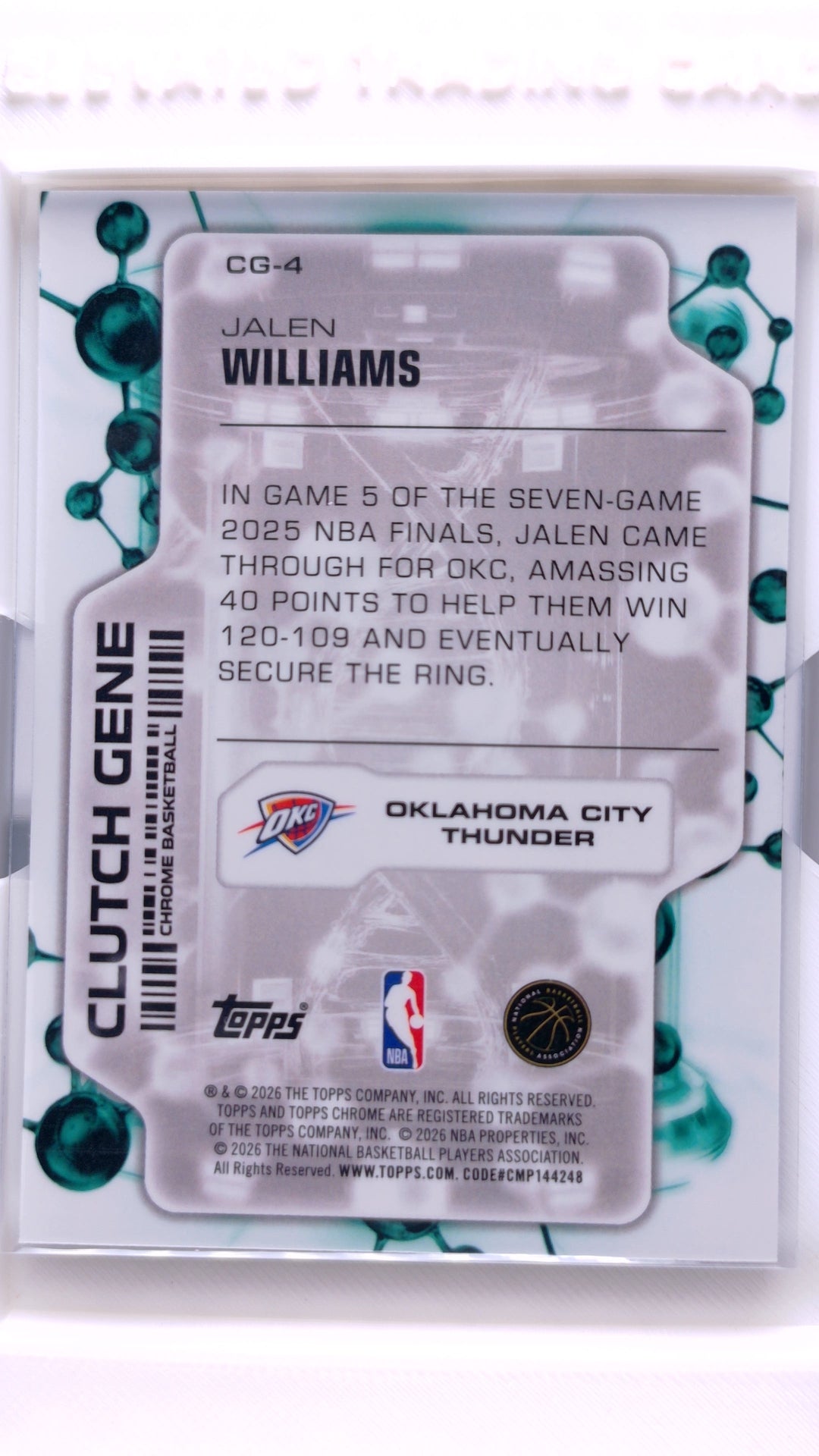 #CG-4 Jalen Williams Clutch Gene - back