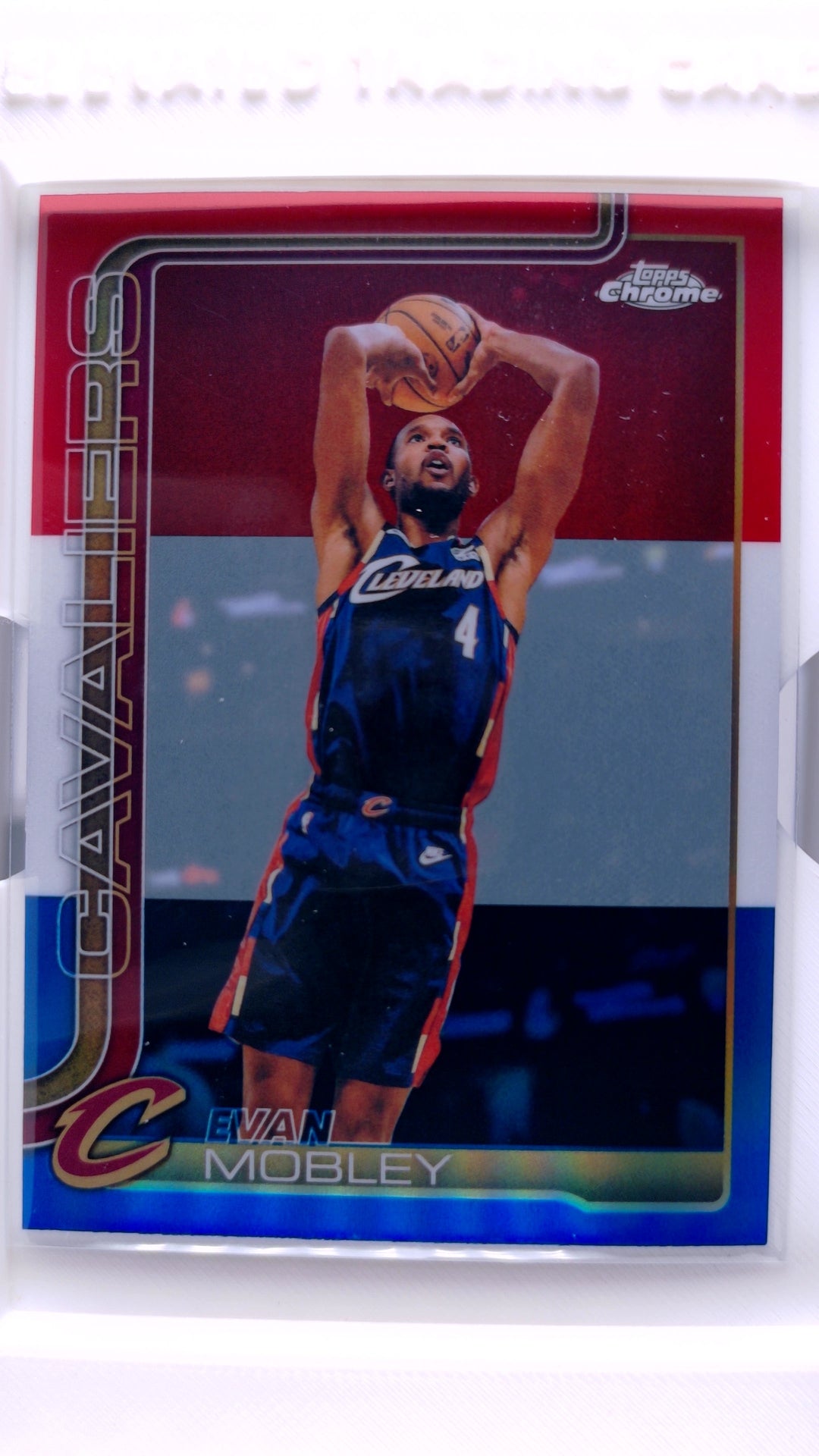 #25 Evan Mobley Red, White & Blue Refractor - front