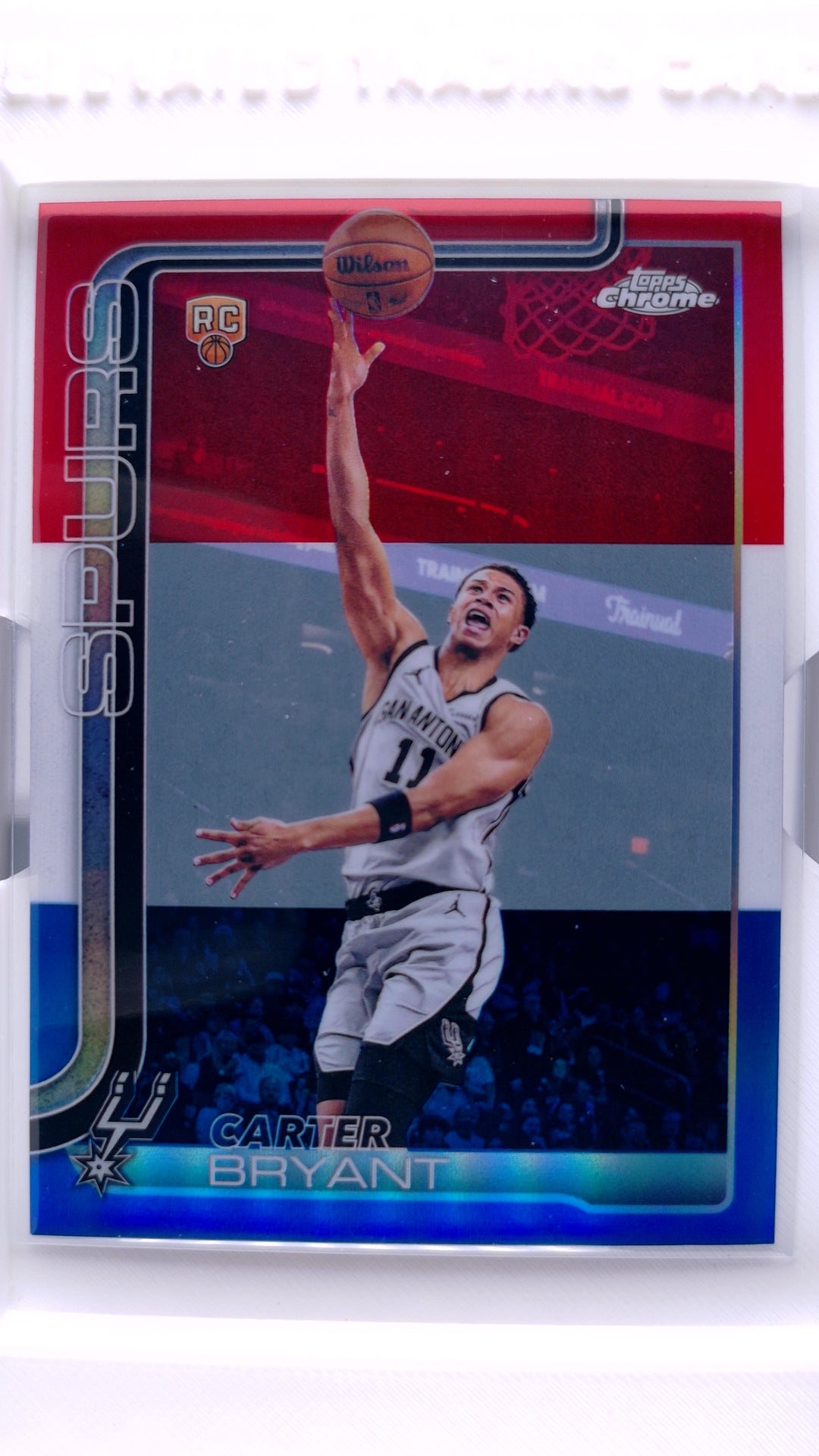 #164 Carter Bryant Rookie Red, White & Blue Refractor - front