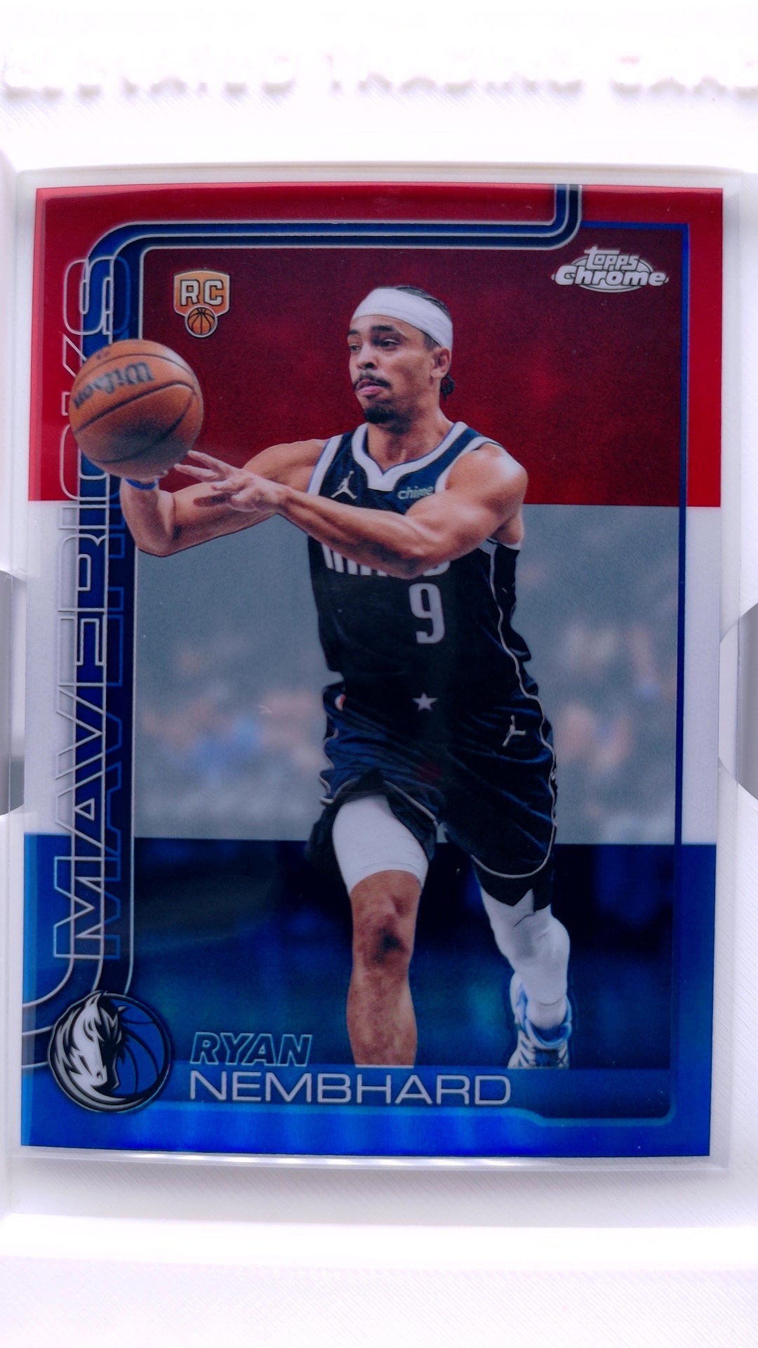 #187 Ryan Nembhard Rookie Red, White & Blue Refractor - front