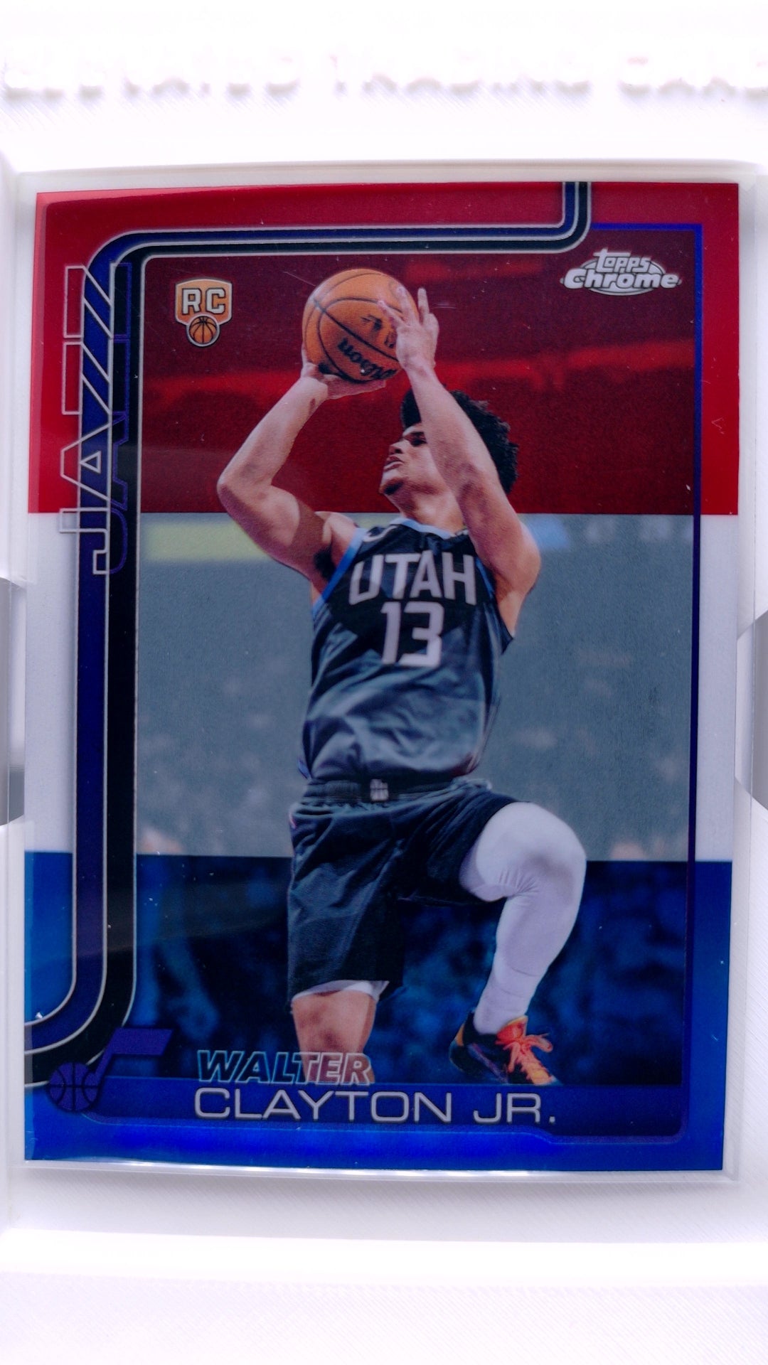 #168 Walter Clayton Jr. Rookie Red, White & Blue Refractor - front