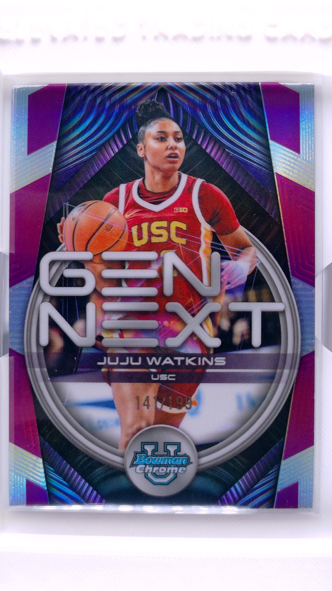 #GN-8 Juju Watkins, Gen Next Fuchsia Refractor #141/199 - front