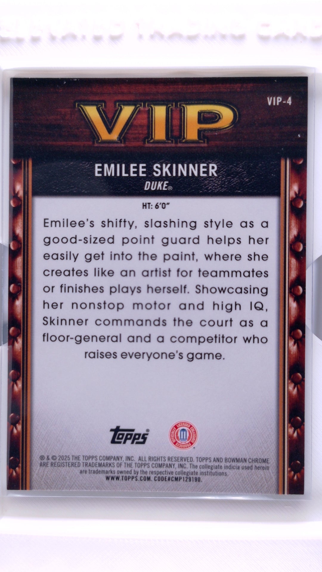 #VIP-4 Emilee Skinner Very Important Prospects - back
