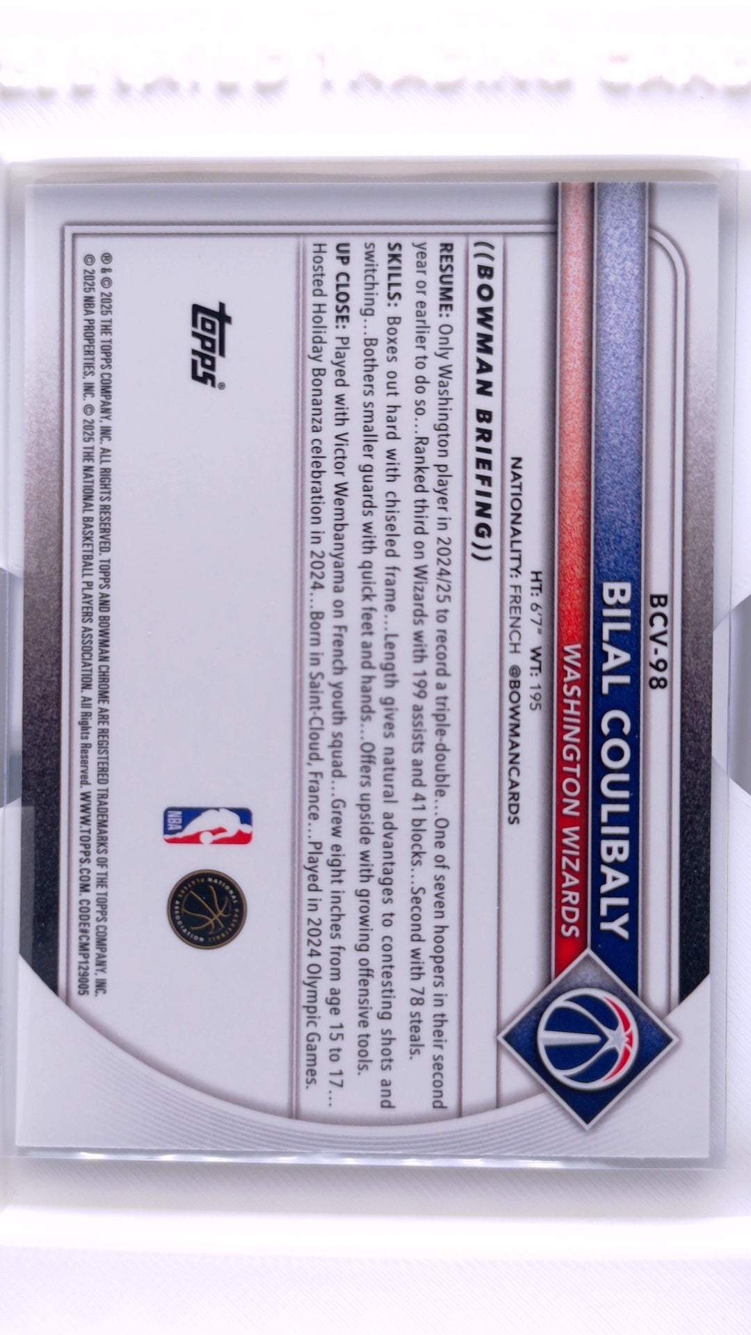 #BCV-98 Bilal Coulibaly Chrome Reptilian Fuchsia Refractor #161/199 - back