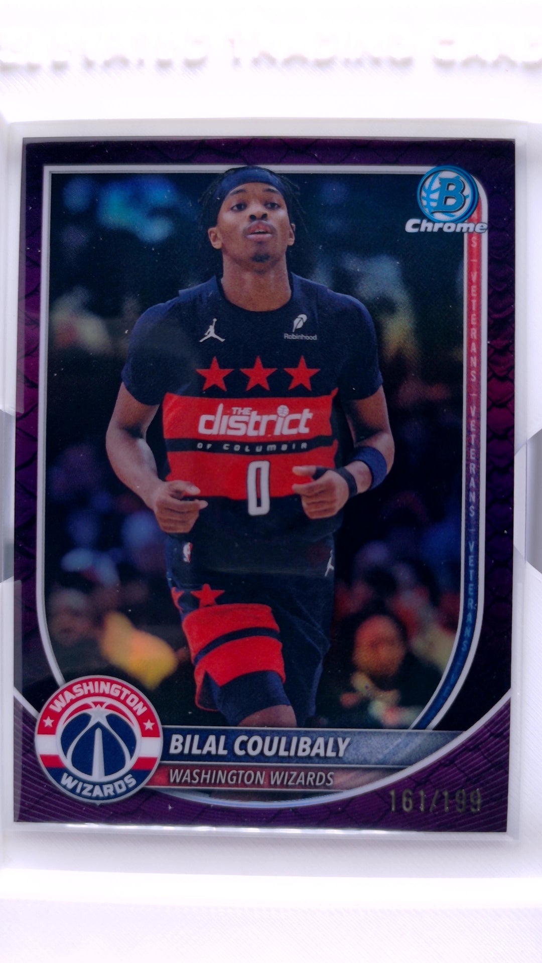 #BCV-98 Bilal Coulibaly Chrome Reptilian Fuchsia Refractor #161/199 - front