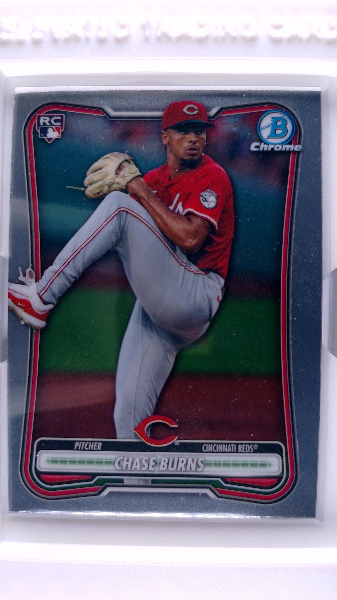 #27 Chase Burns Rookie Chrome Rookie Red RC Variation - front