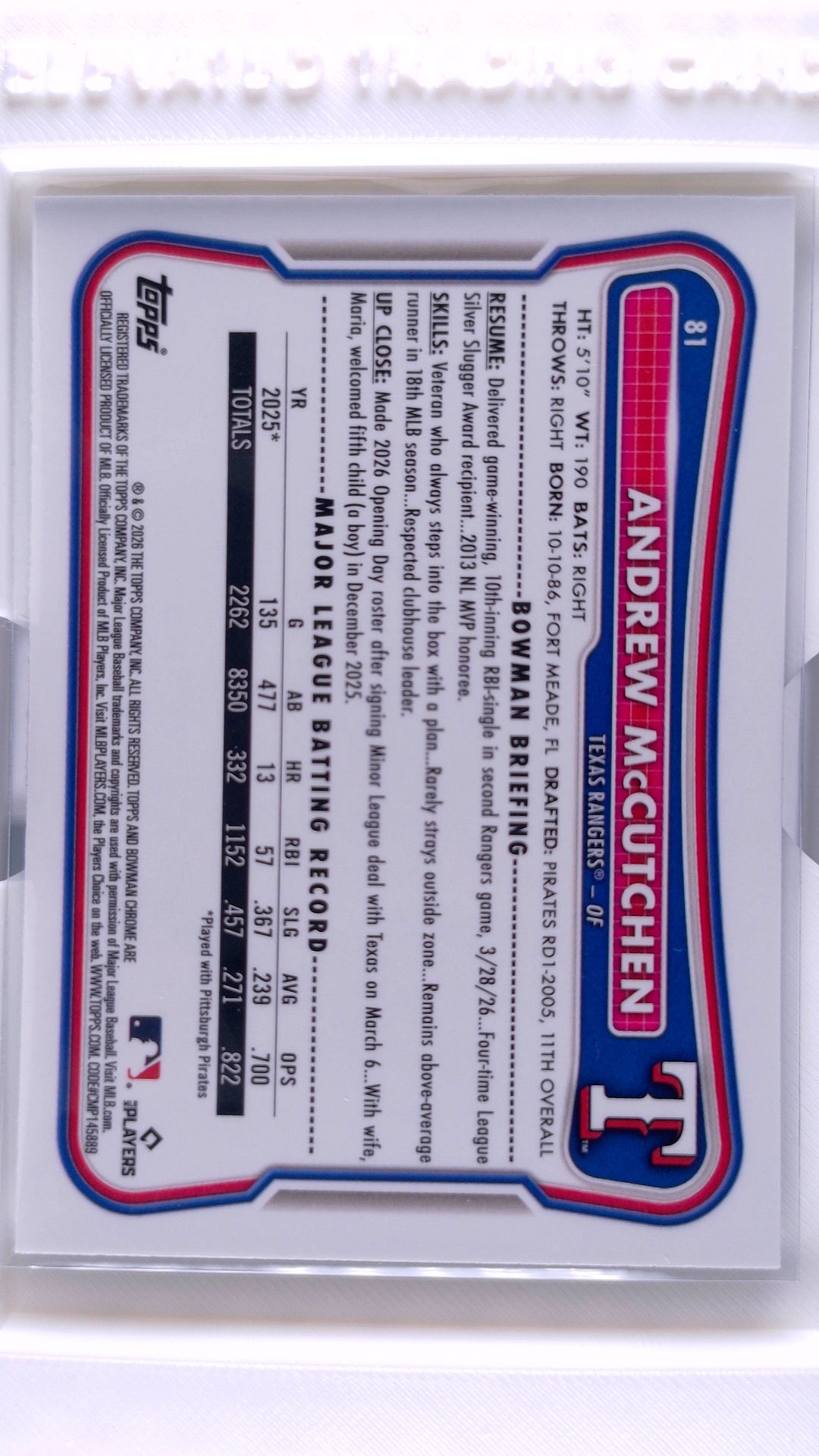 #81 Andrew McCutchen - back