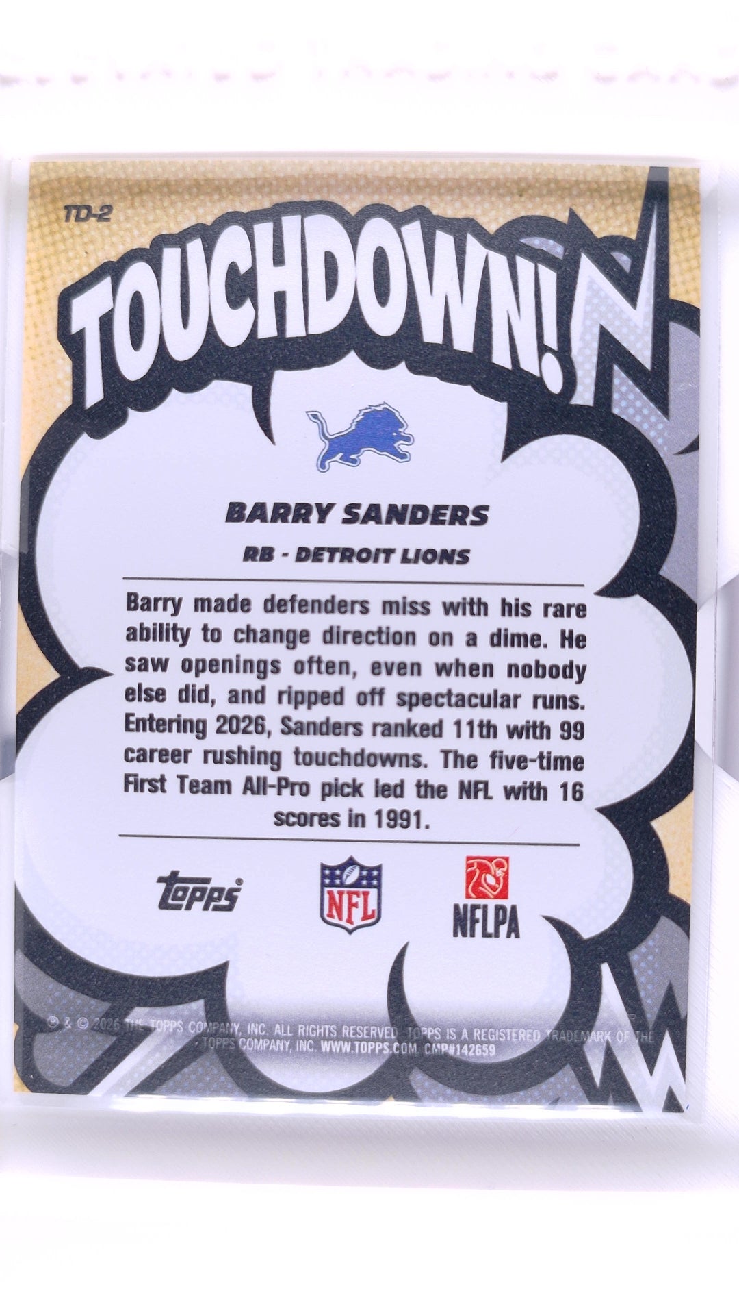 #TD-2 Barry Sanders Touchdown - back