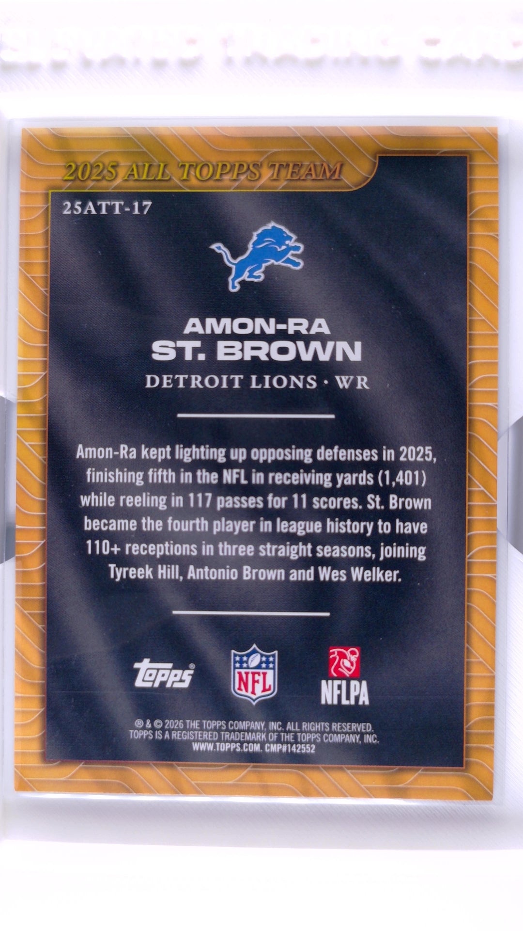 #25ATT-17 Amon-Ra St. Brown 2025 All Topps Team - back