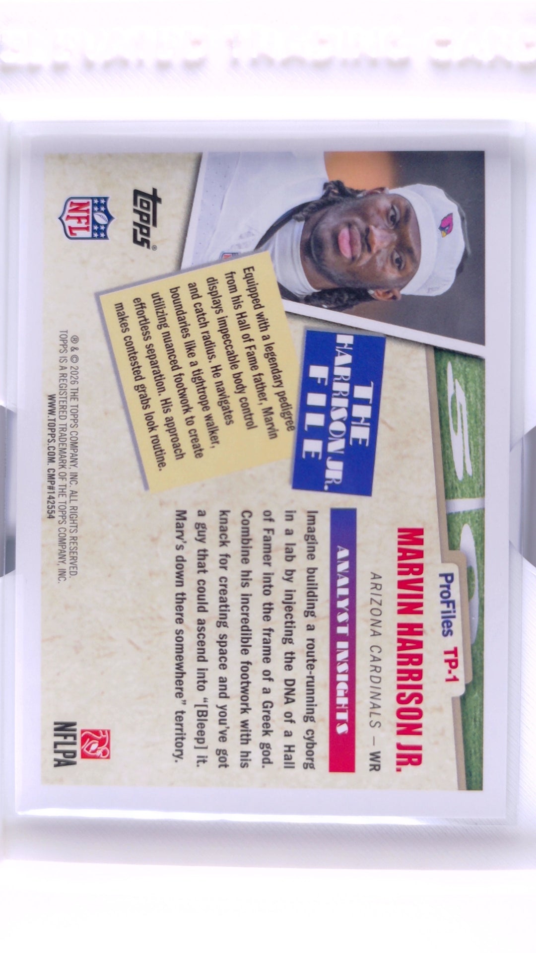 #TP-1 Marvin Harrison Jr. Topps Profiles - back