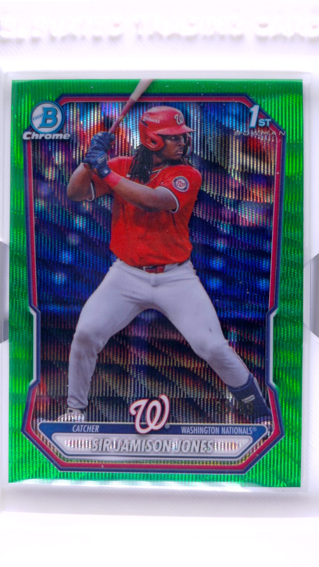 #BCP-217 Sir Jamison Jones Bowman Chrome Prospects Green Wave Refractor #35/99 - front