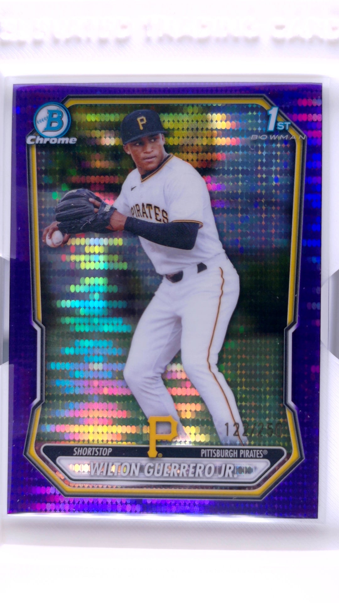 #BCP-178 Wilton Guerrero Jr. Bowman Chrome Prospects Purple Pulsar Refractor #122/250 - front