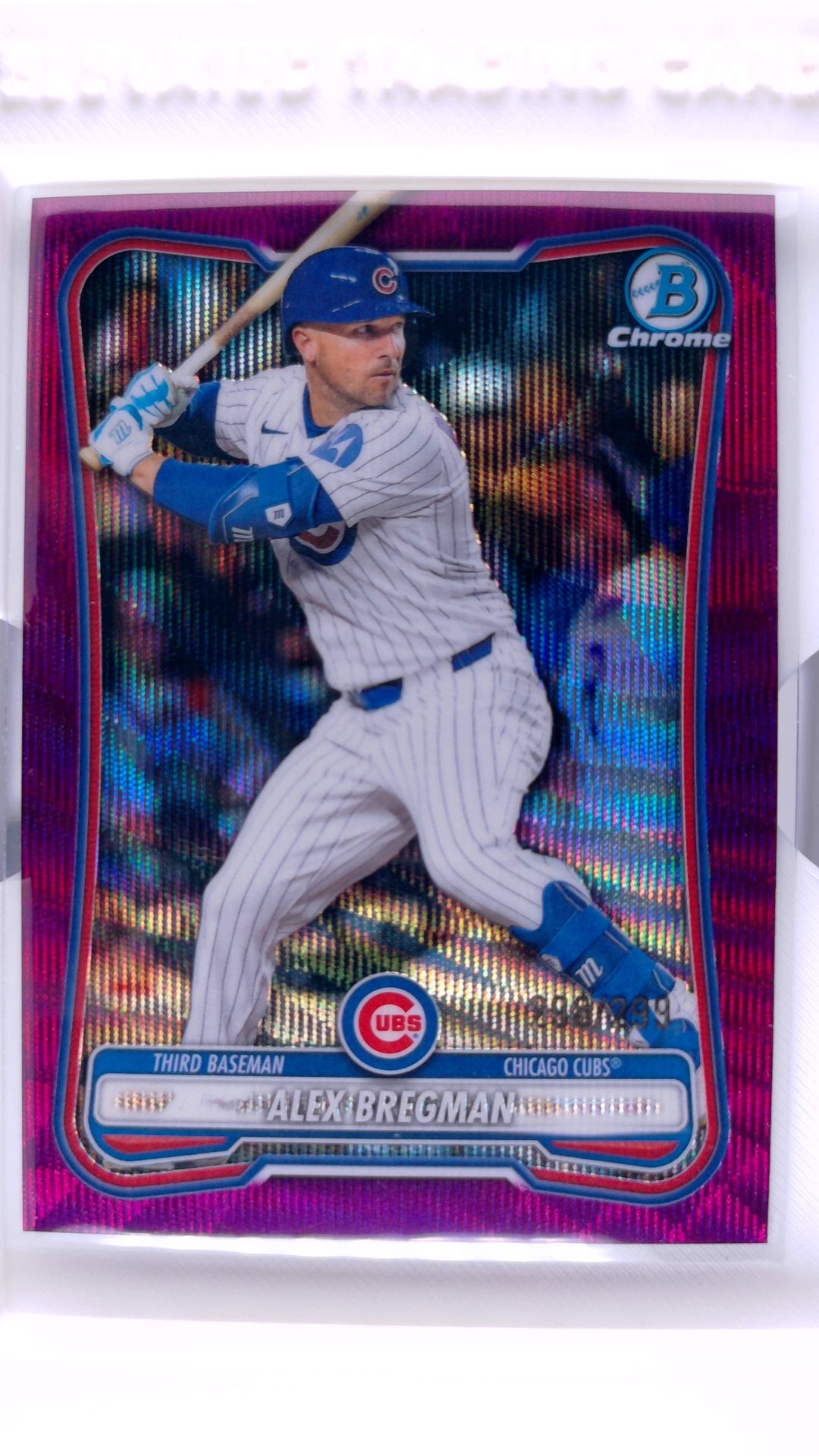 #12 Alex Bregman Fuchsia Wave Refractor #290/299 - front